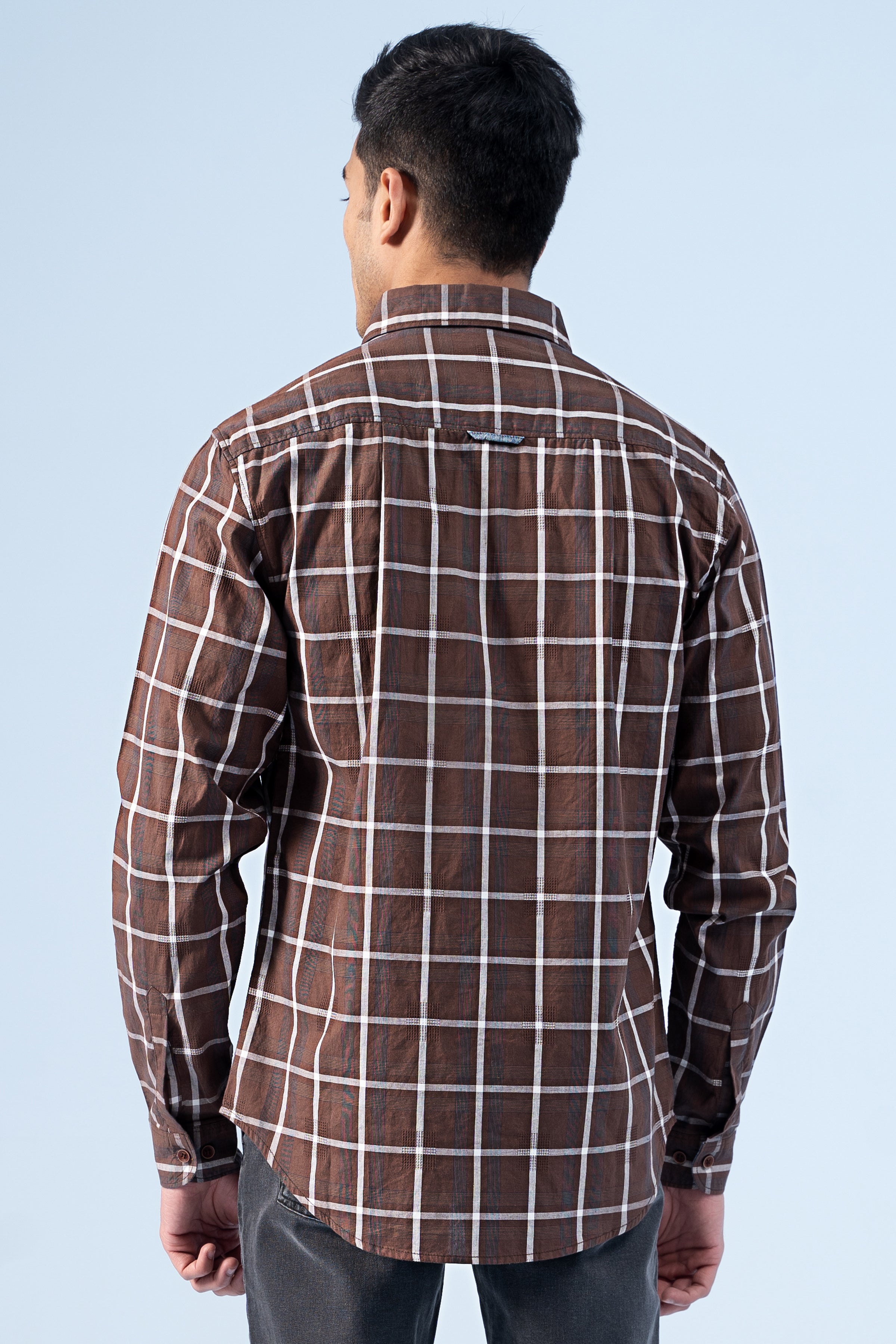 CASUAL SHIRT BROWN GREY - Charcoal Clothing