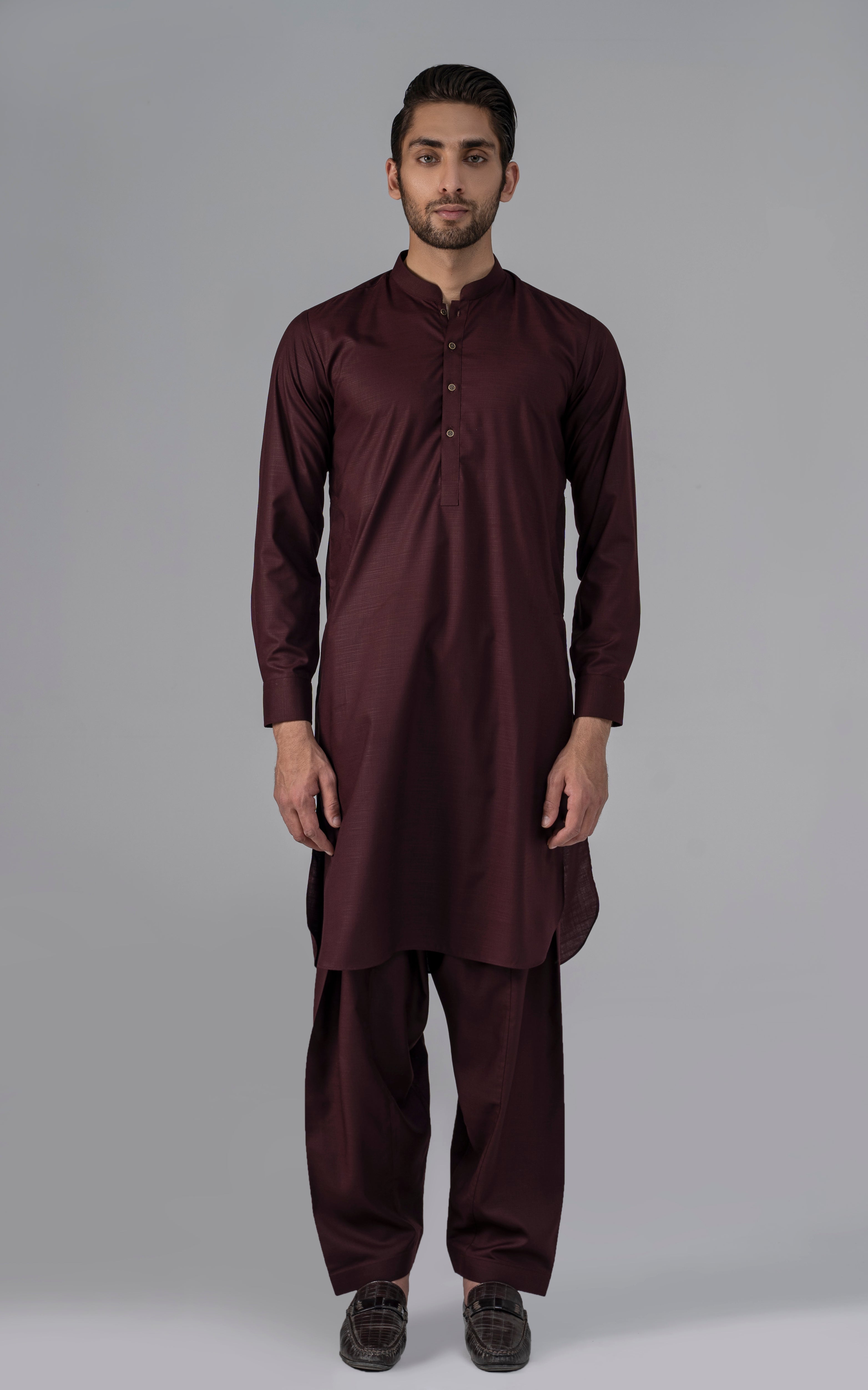 BLENDED SLUB WASH & WEAR - CLASSIC COLLECTION DARK MAROON