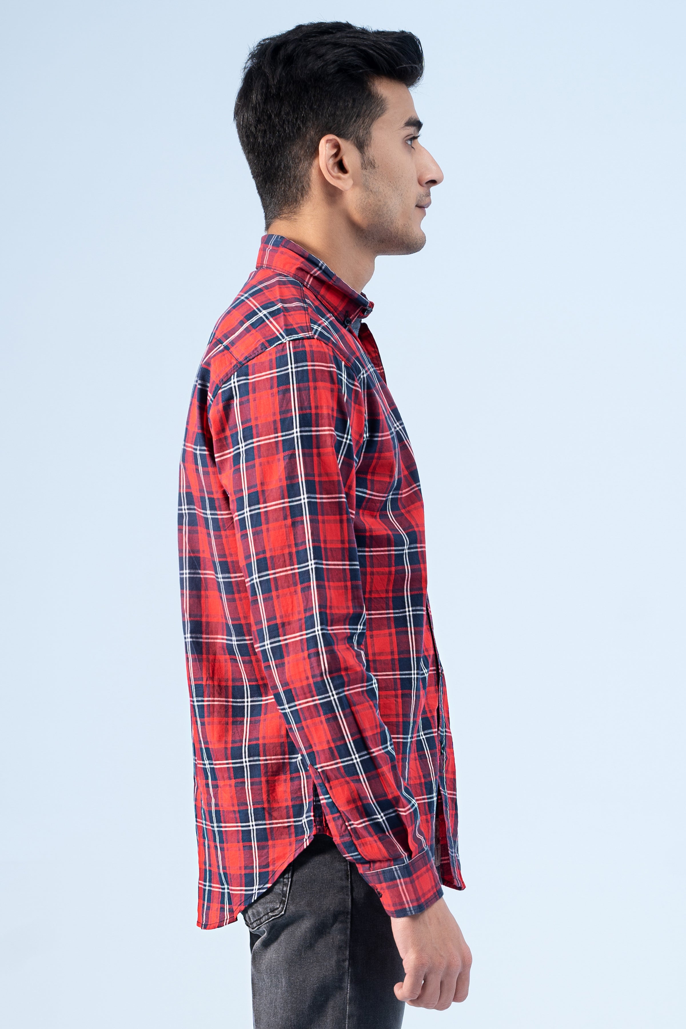 CASUAL SHIRT MAHROON NAVY - Charcoal Clothing