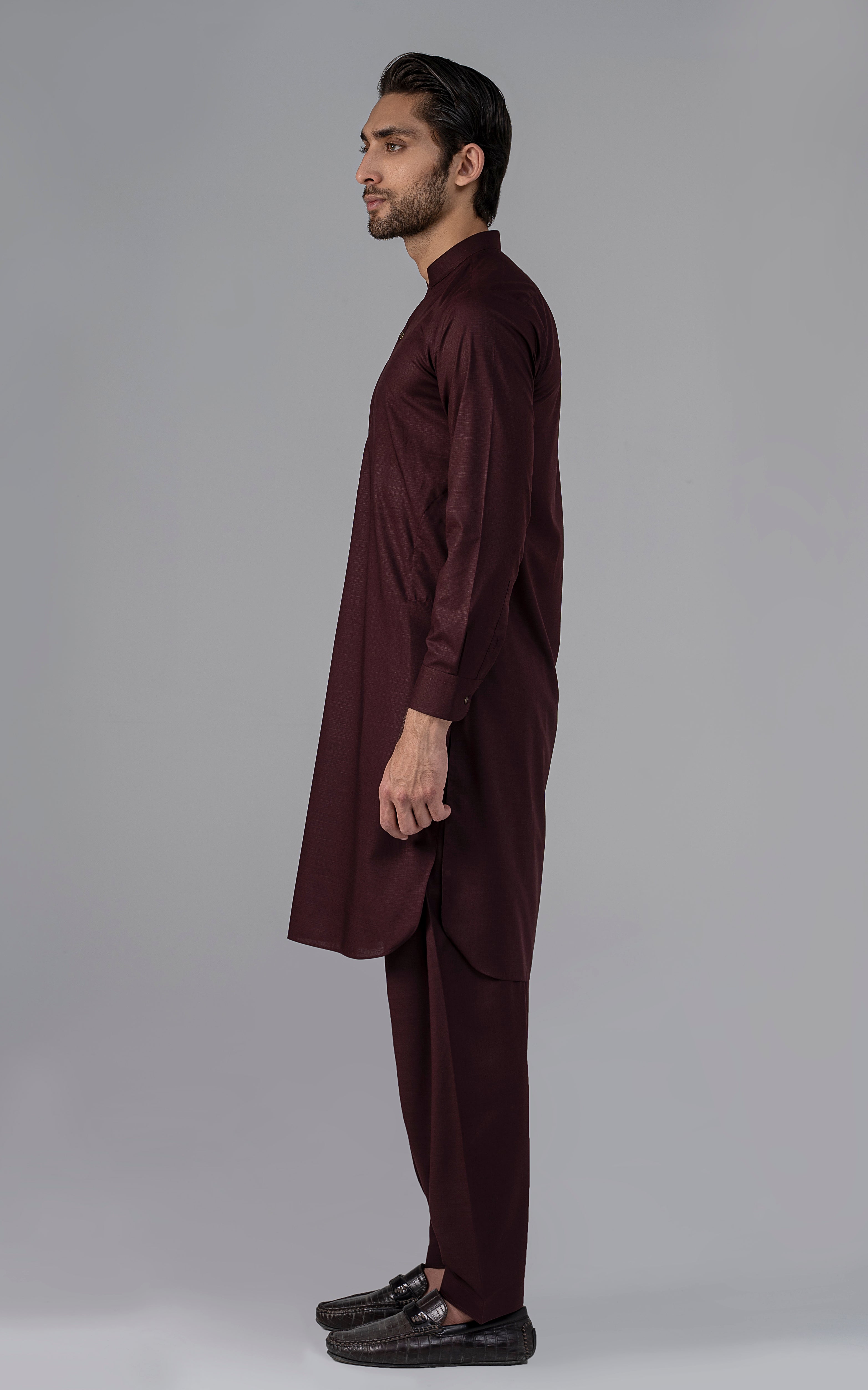 BLENDED SLUB WASH & WEAR - CLASSIC COLLECTION DARK MAROON