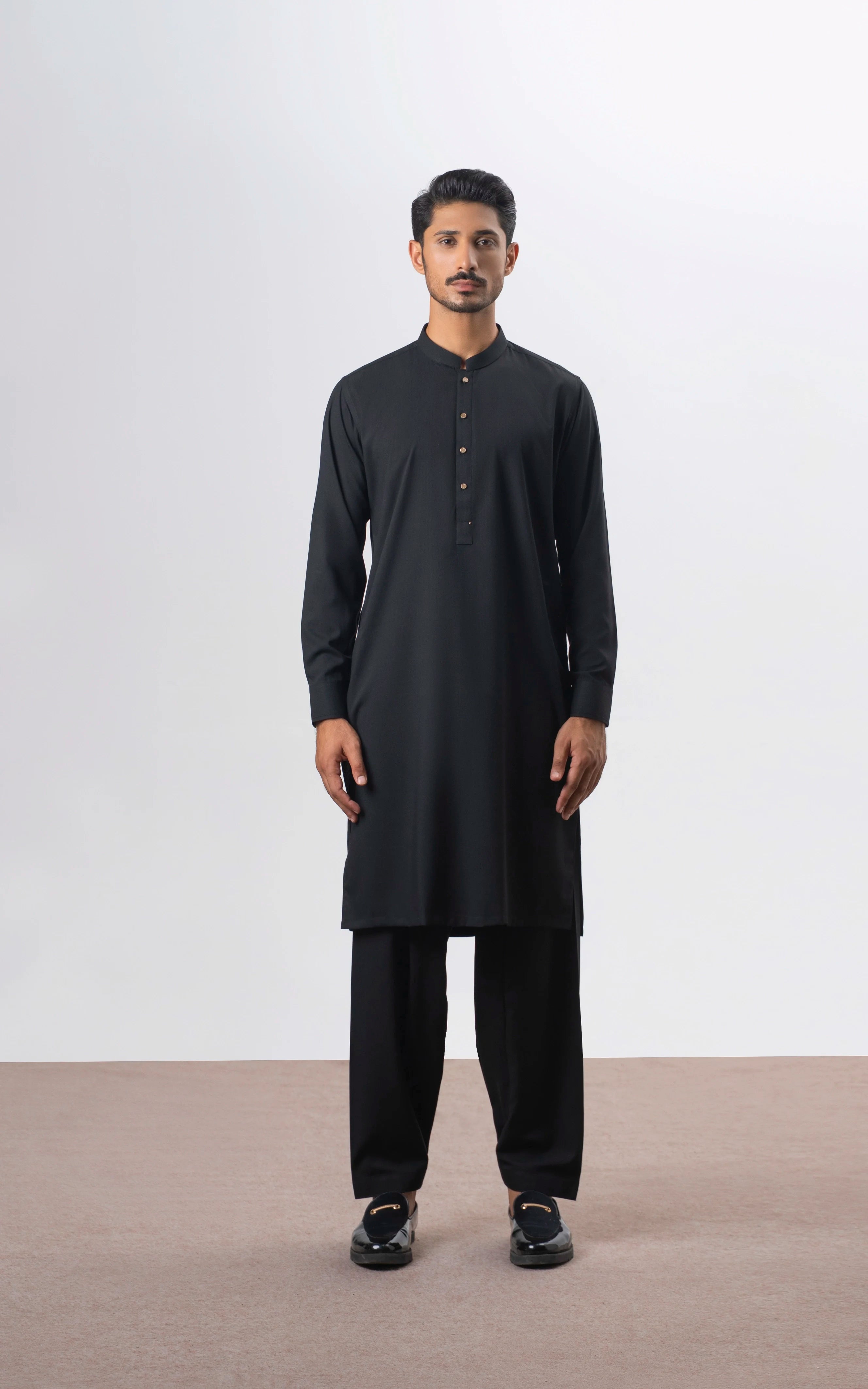 TEXTURED BLENDED KAMEEZ SHALWAR | SIGNATURE COLLECTION BLACK