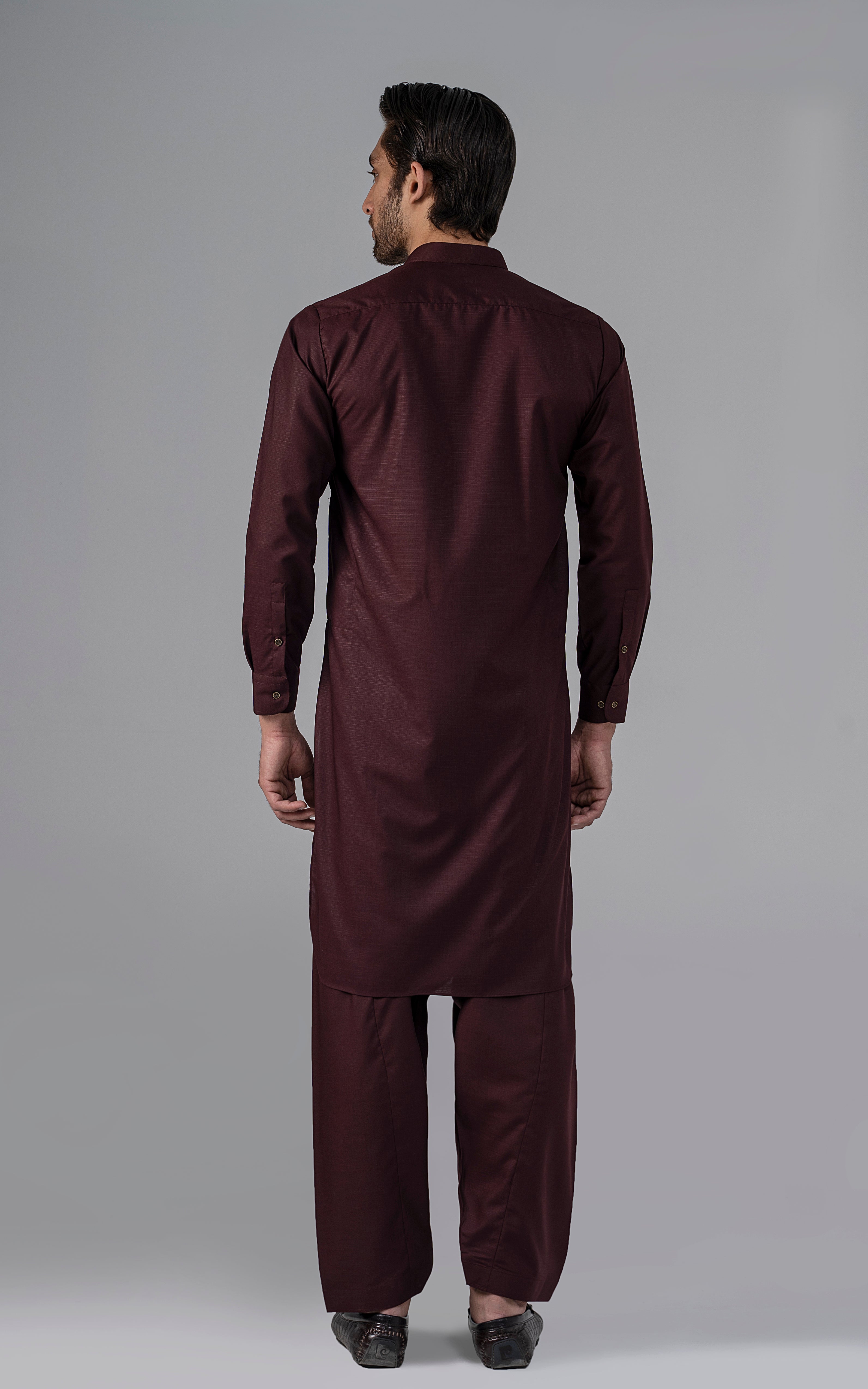 BLENDED SLUB WASH & WEAR - CLASSIC COLLECTION DARK MAROON