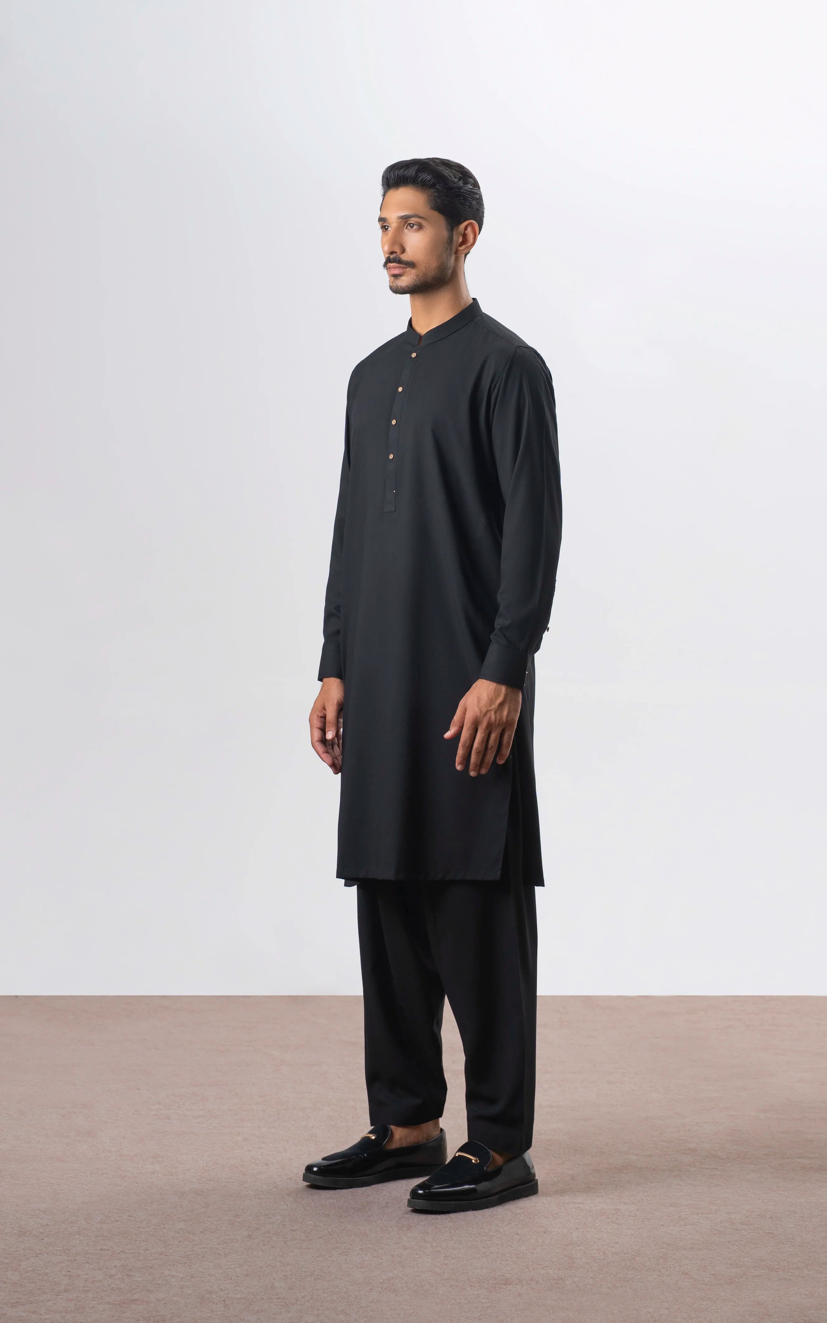 TEXTURED BLENDED KAMEEZ SHALWAR | SIGNATURE COLLECTION BLACK