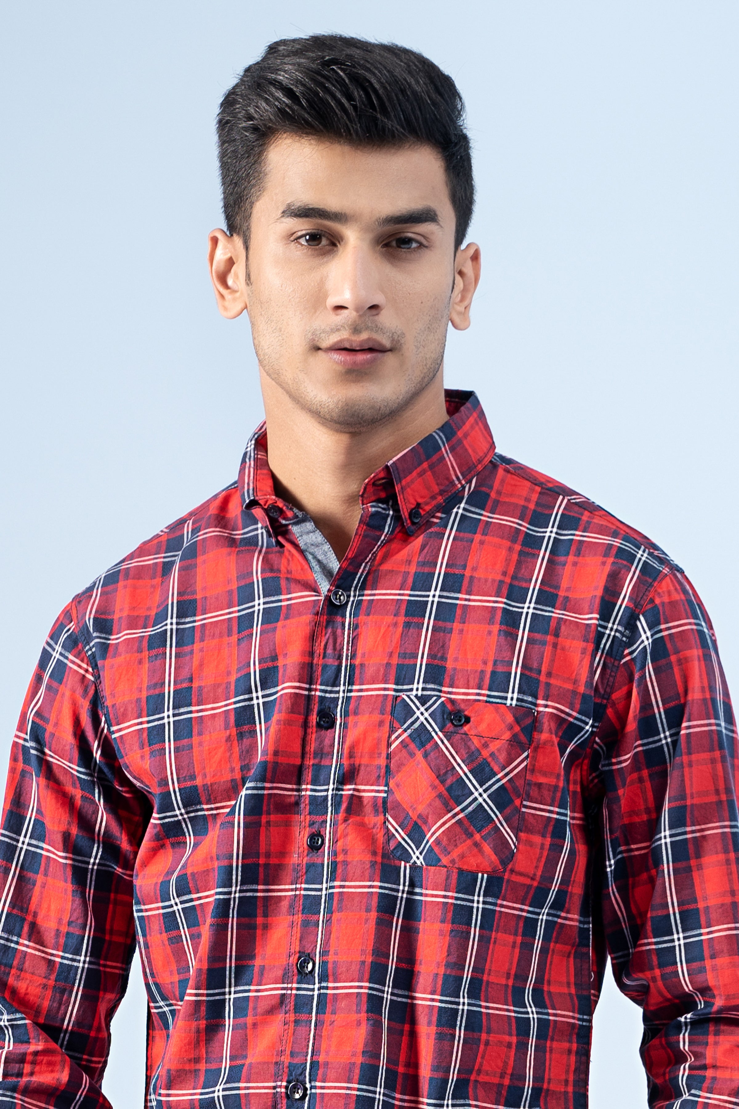CASUAL SHIRT MAHROON NAVY - Charcoal Clothing