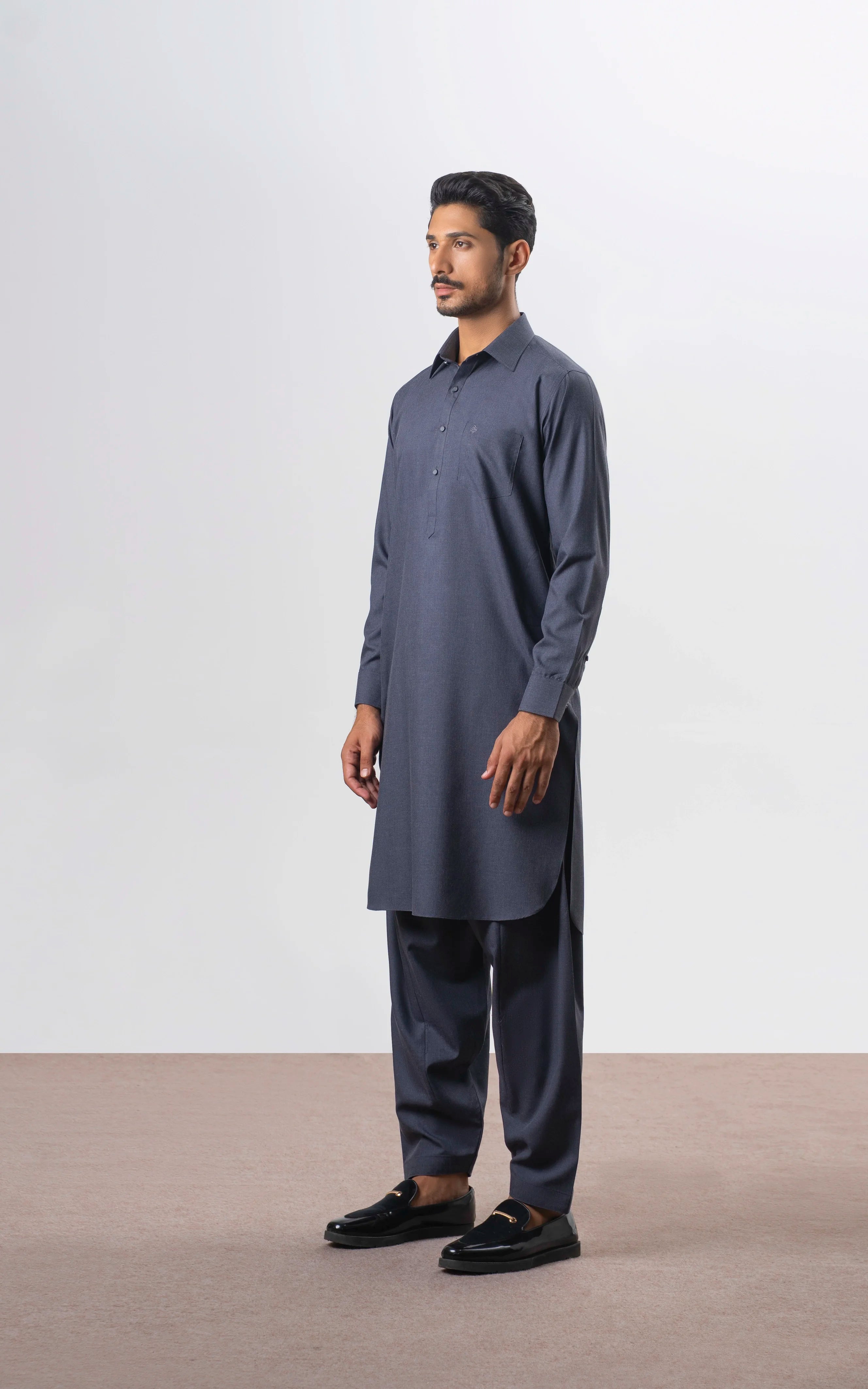 BLENDED KAMEEZ SHALWAR | PREMIUM COLLECTION DULL NAVY