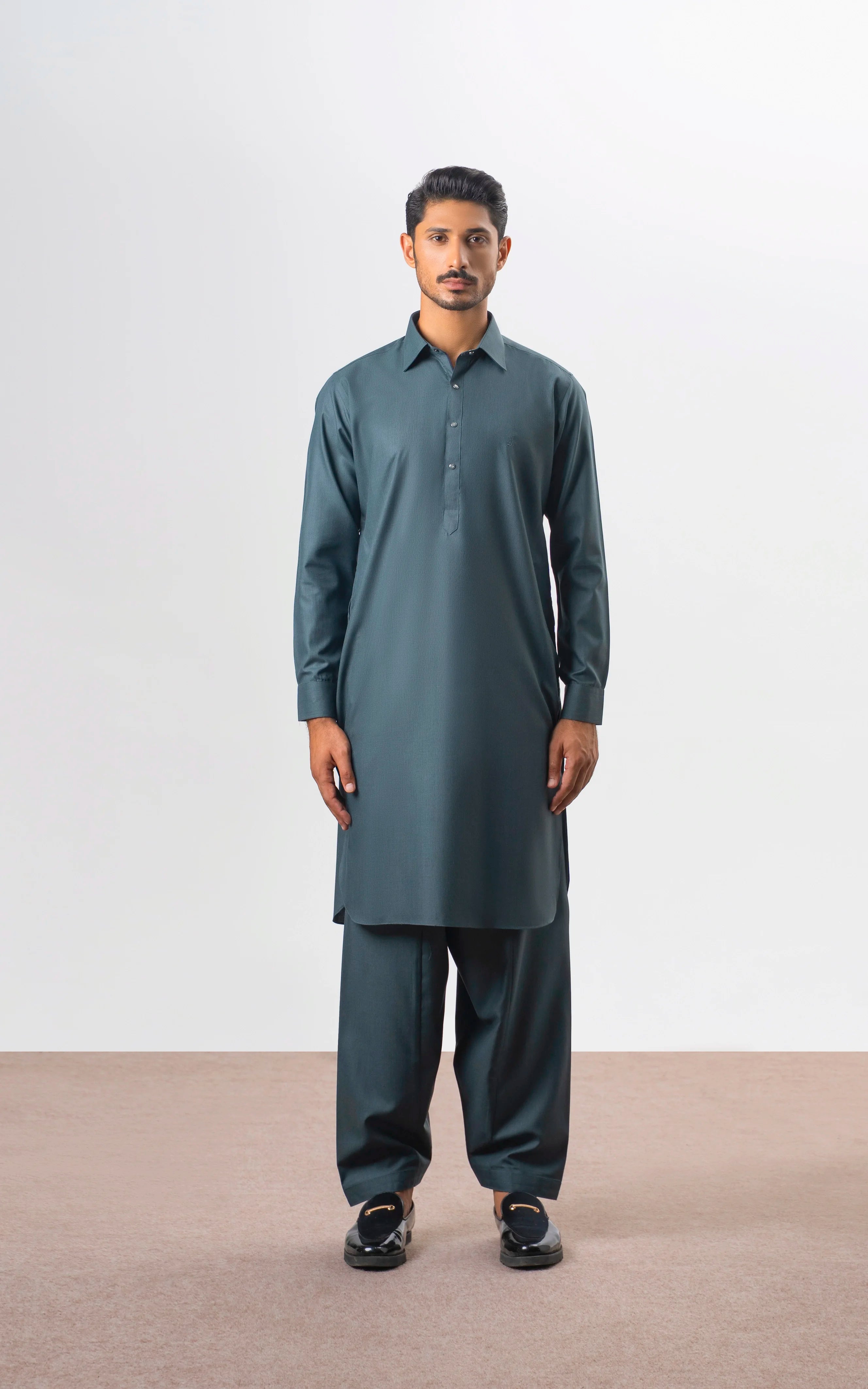 YARN DYED KAMEEZ SHALWAR | PREMIUM COLLECTION GREEN