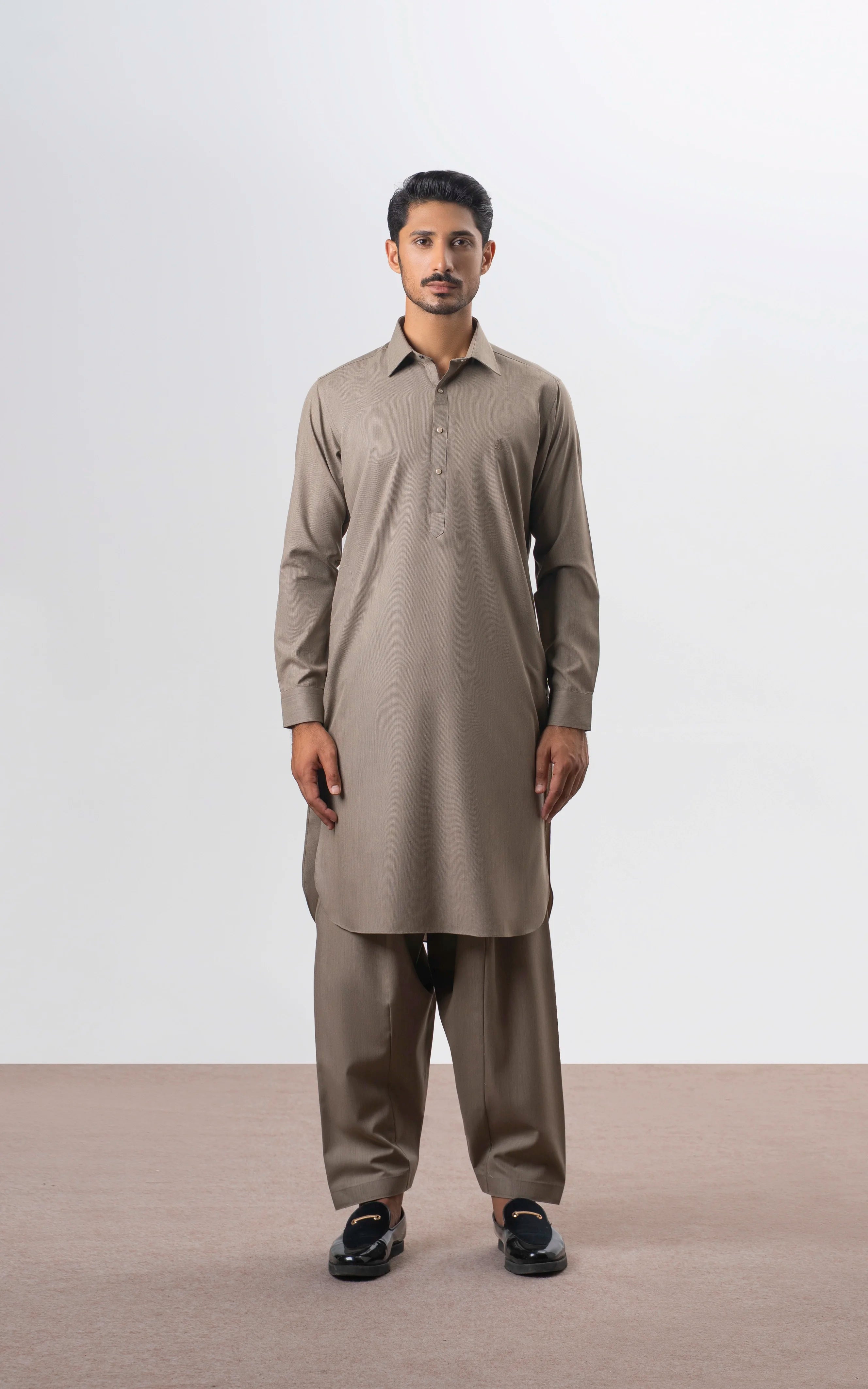 YARN DYED KAMEEZ SHALWAR | PREMIUM COLLECTION BEIGE