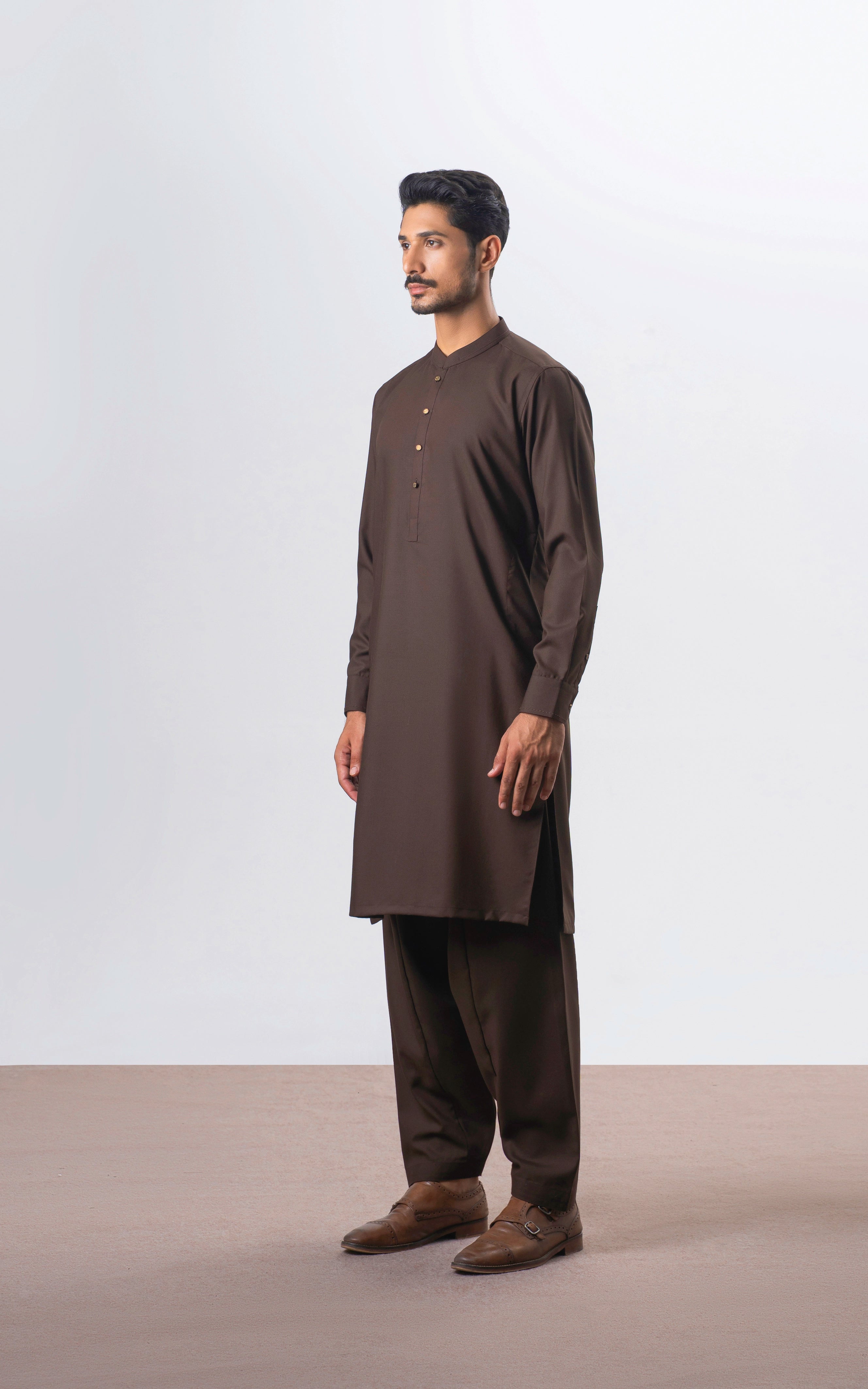 BLENDED KAMEEZ SHALWAR | EXECUTIVE COLLECTION DARK BROWN