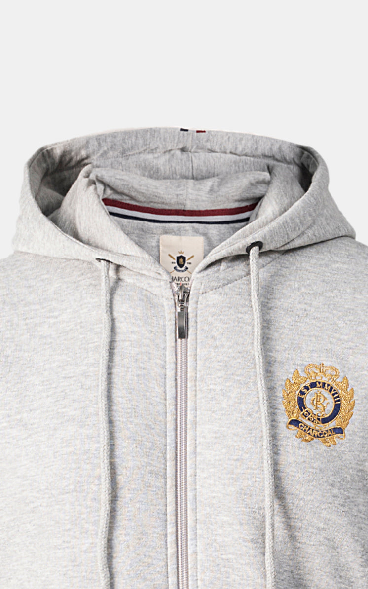 ZIPPER HOODIE HEATHER GREY