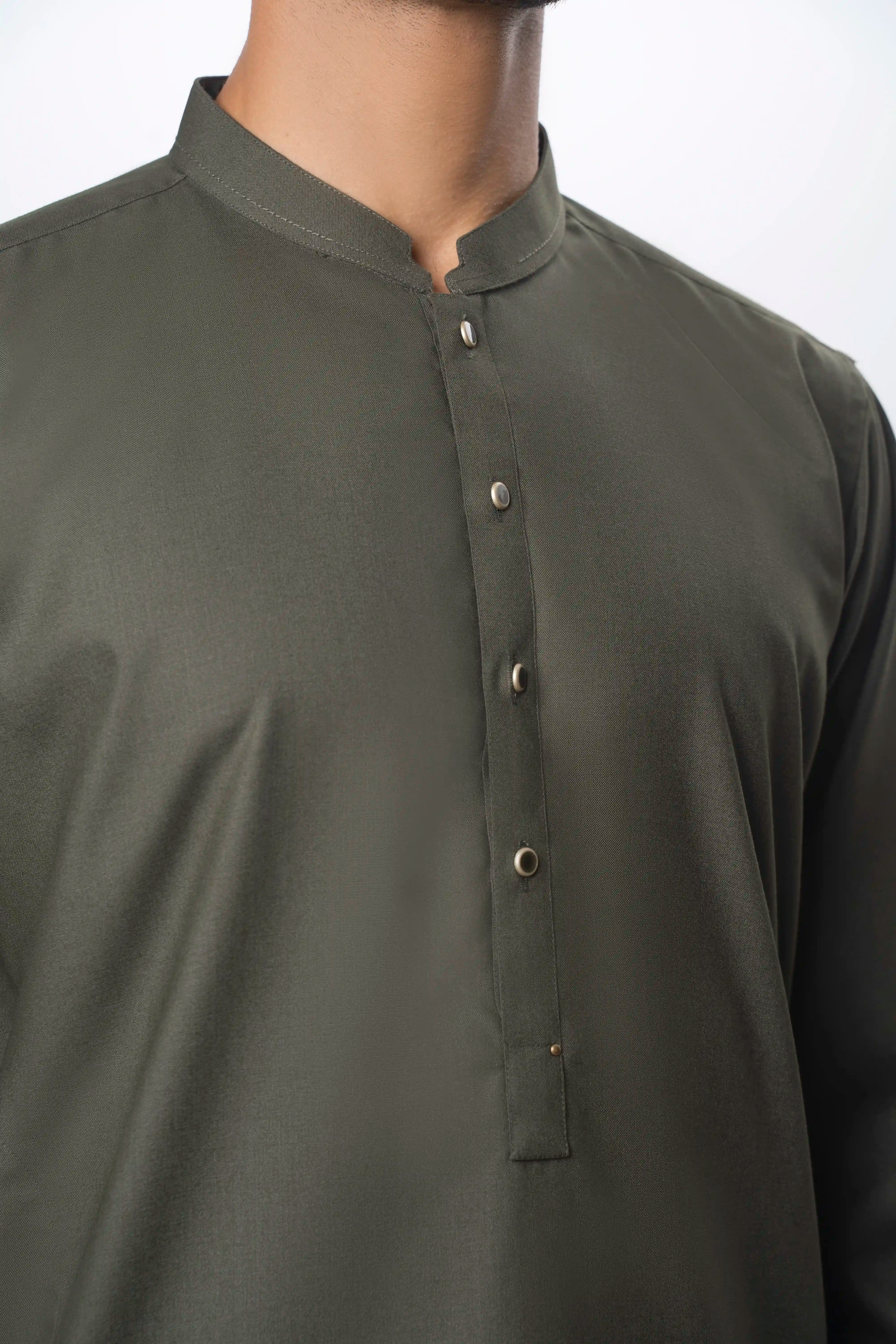 BLENDED KAMEEZ SHALWAR | EXECUTIVE COLLECTION OLIVE
