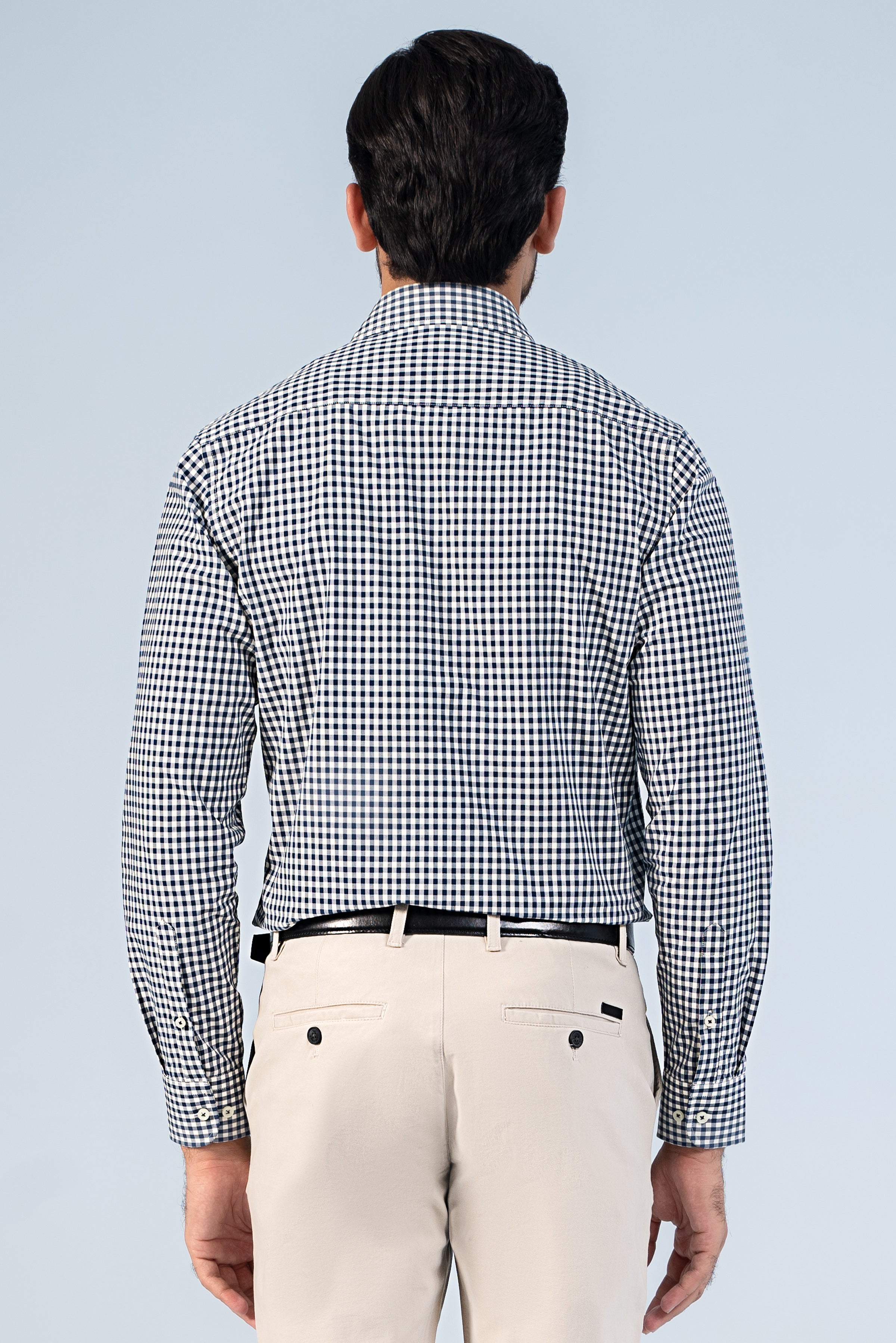 SEMI FORMAL SHIRT OFF WHITE NAVY CHECK