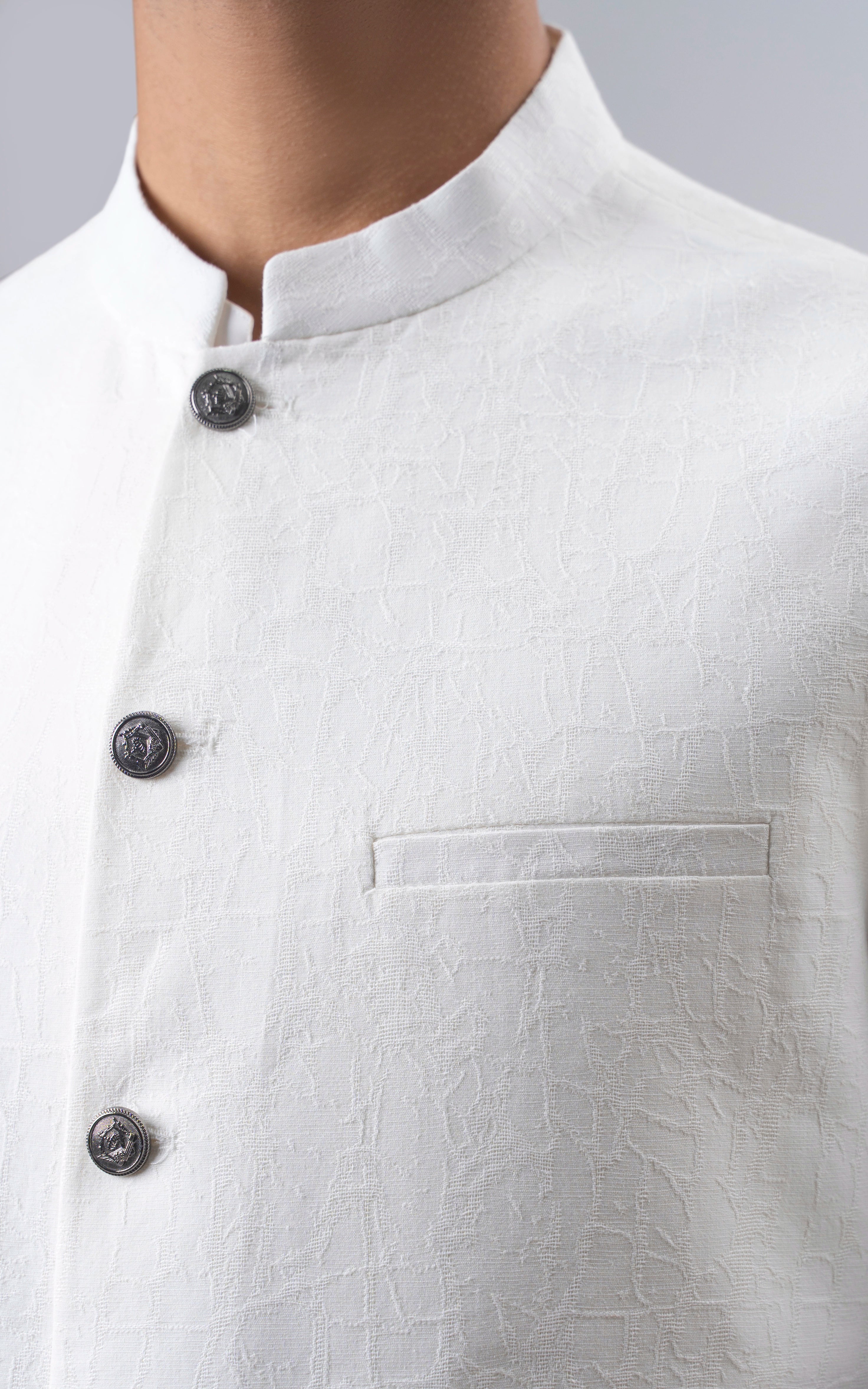 SELF TEXTURED WAISTCOAT | EXECUTIVE COLLECTION WHITE