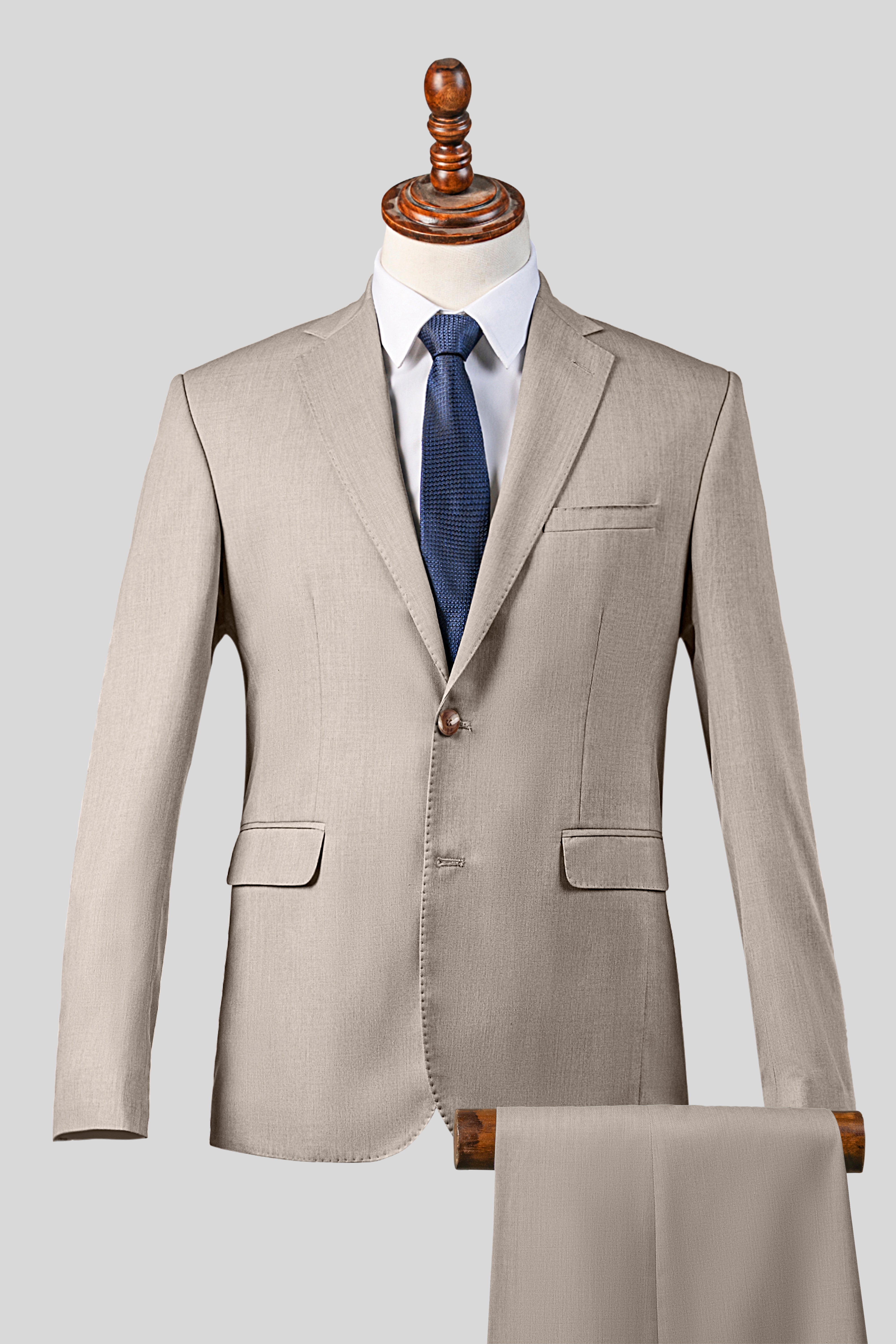 SLIM FIT 2 PIECE SUIT LIGHT KHAKI