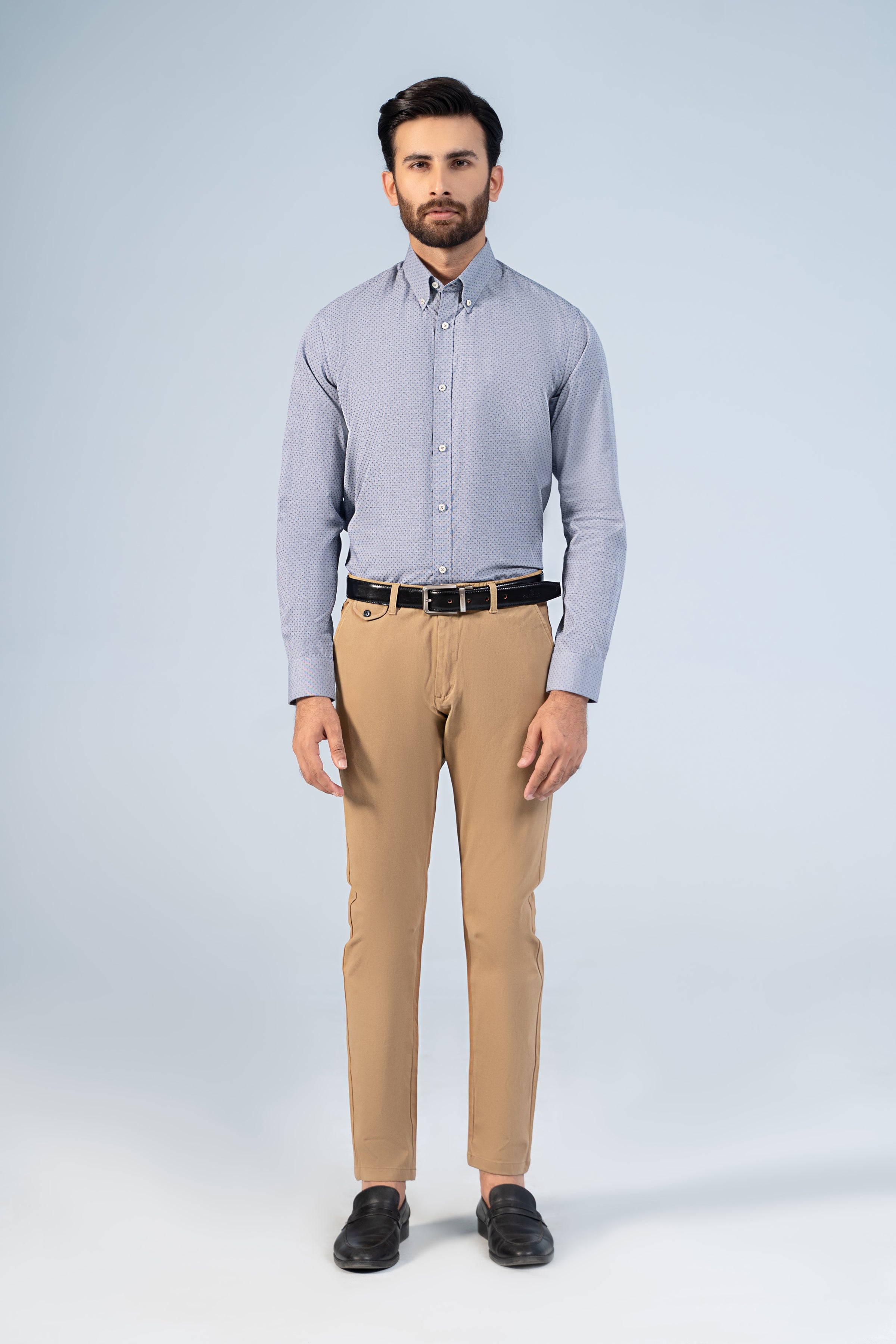 SMART SHIRT GREY NAVY - Charcoal Clothing