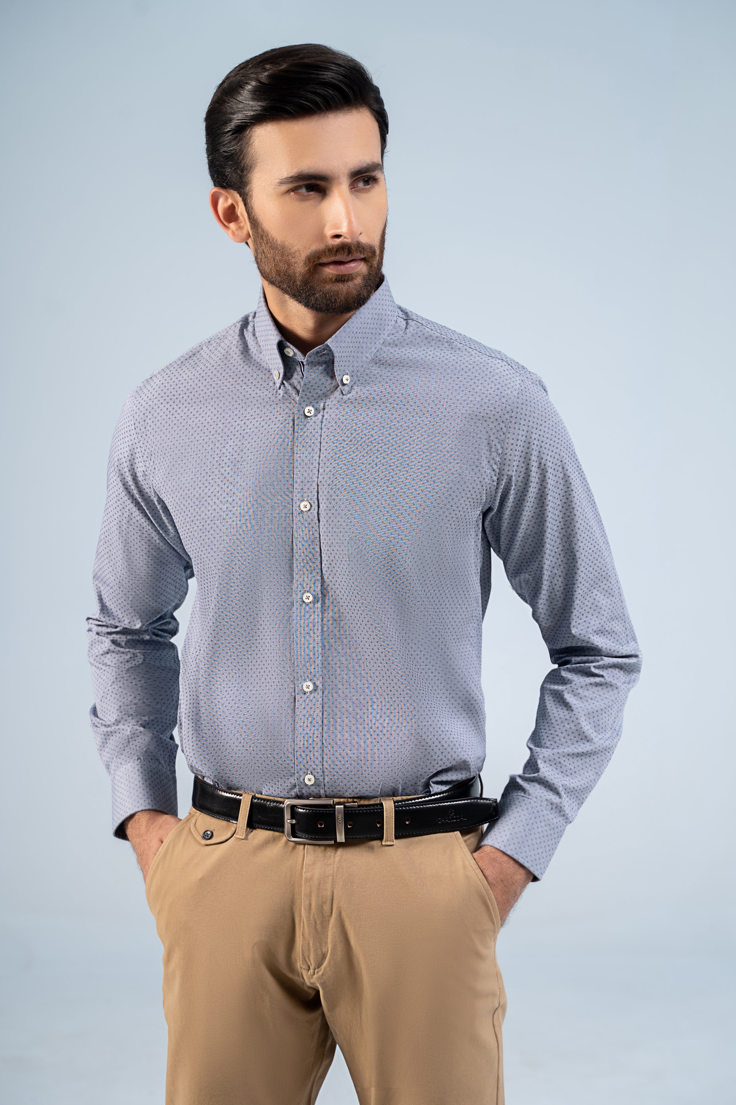 SMART SHIRT GREY NAVY - Charcoal Clothing