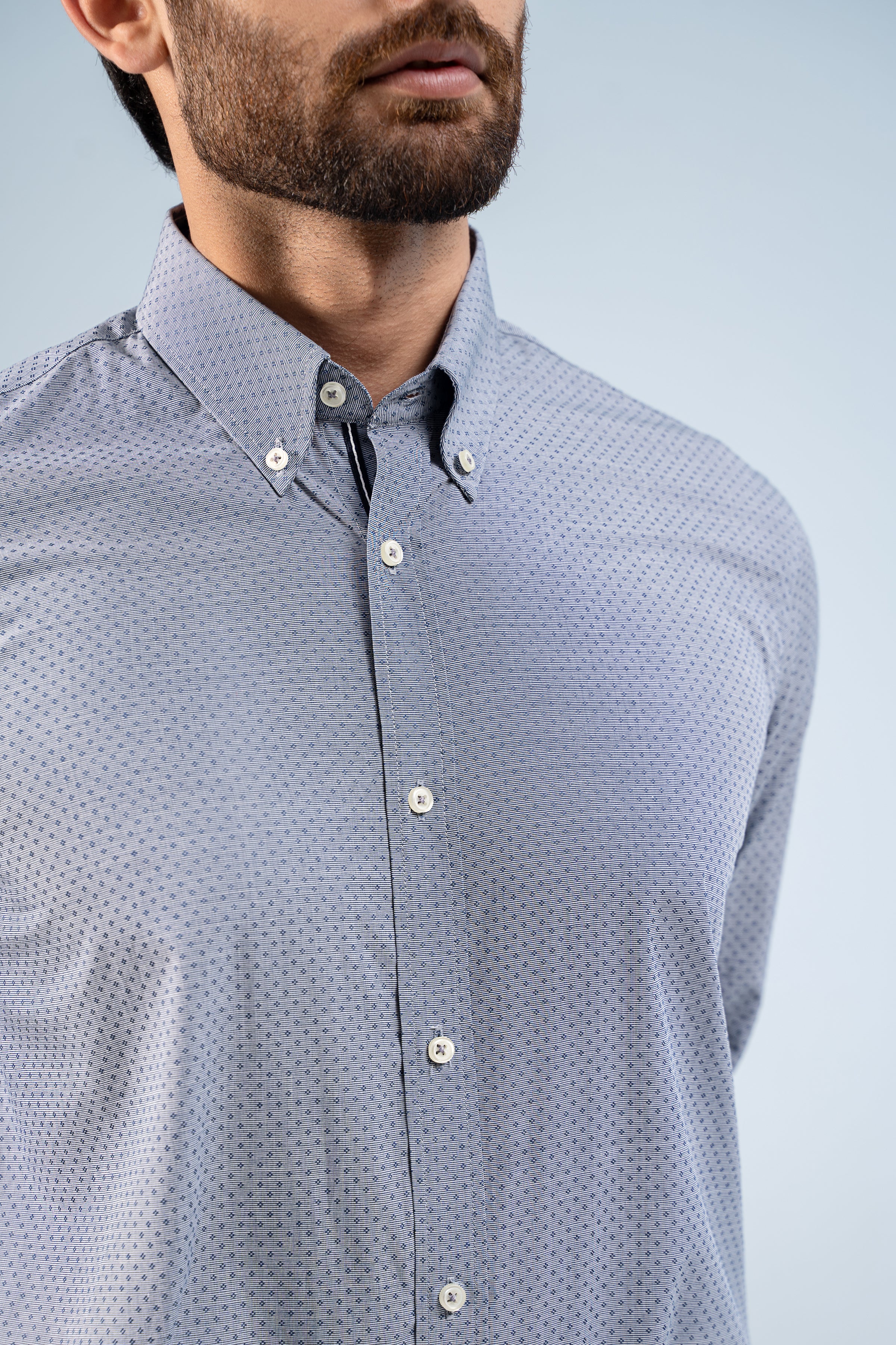 SMART SHIRT GREY NAVY - Charcoal Clothing