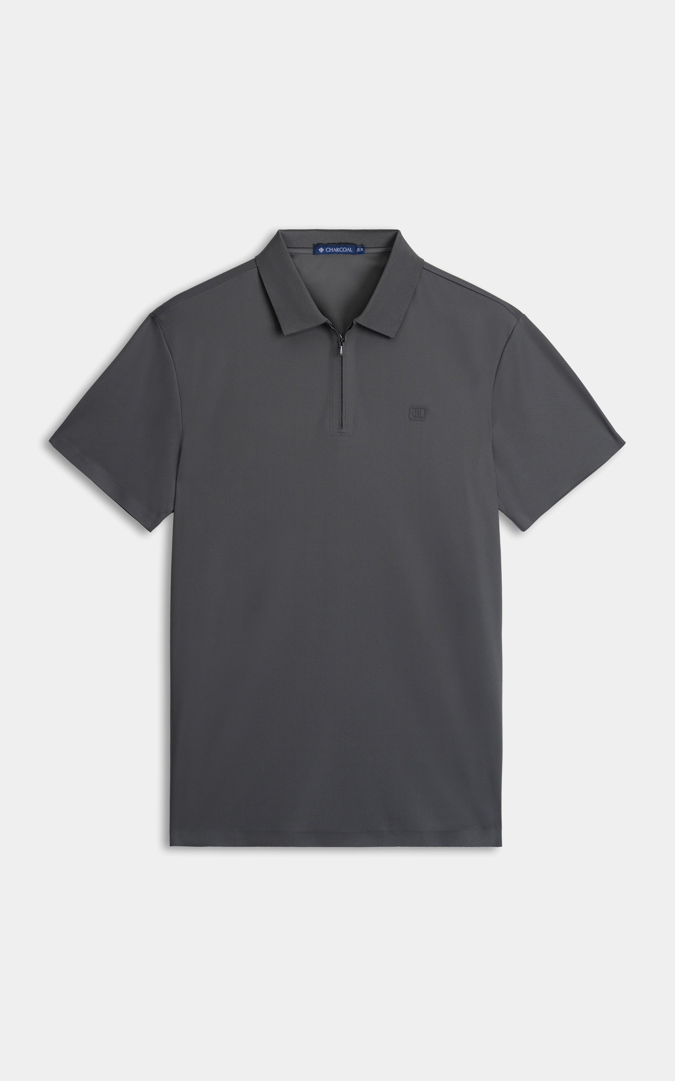 SMART FIT PREMIUM ZIP POLO SHIRT DARK GREY