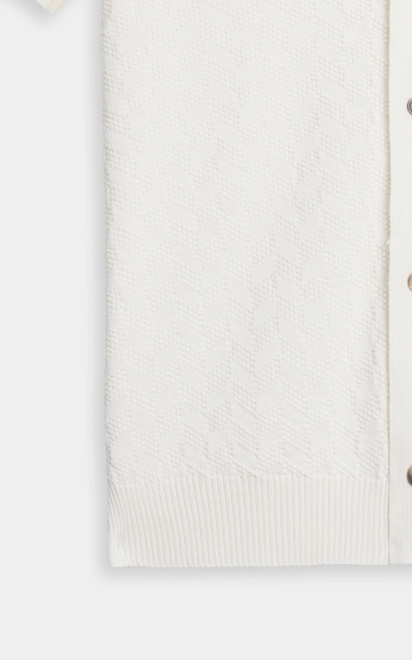 HALF SLEEVES SWEATER KNIT SHIRT OFF WHITE