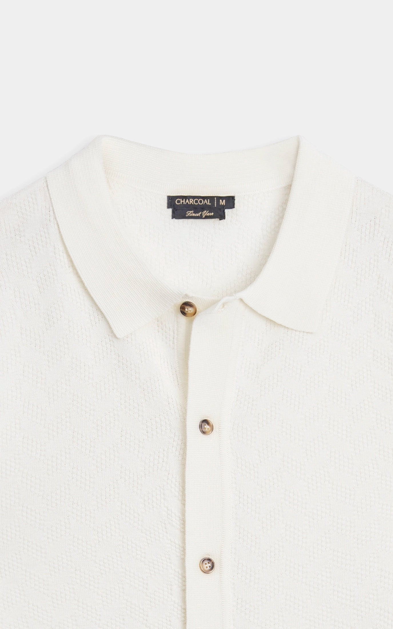 HALF SLEEVES SWEATER KNIT SHIRT OFF WHITE