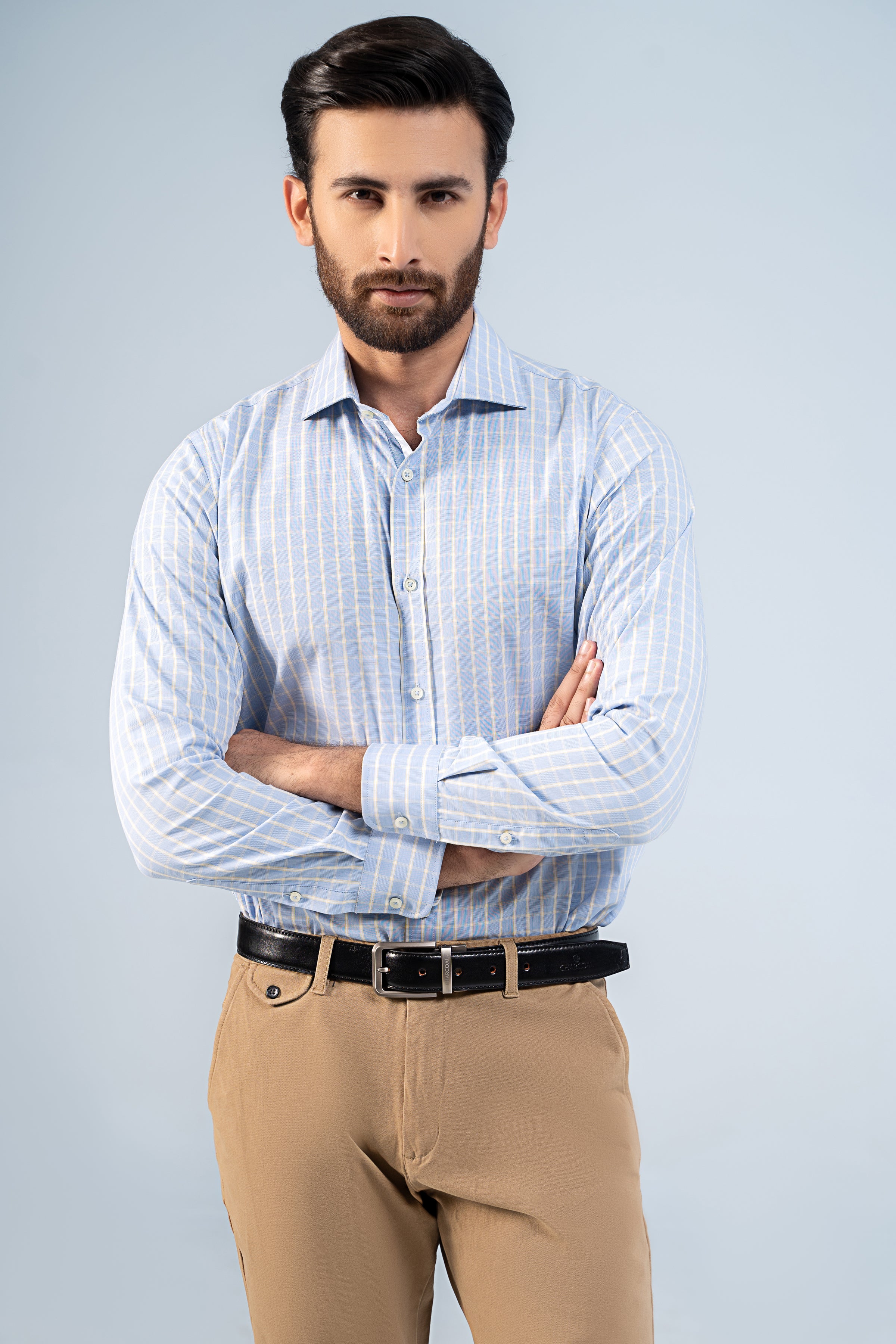 SEMI FORMAL SHIRT SKY BLUE CHECK