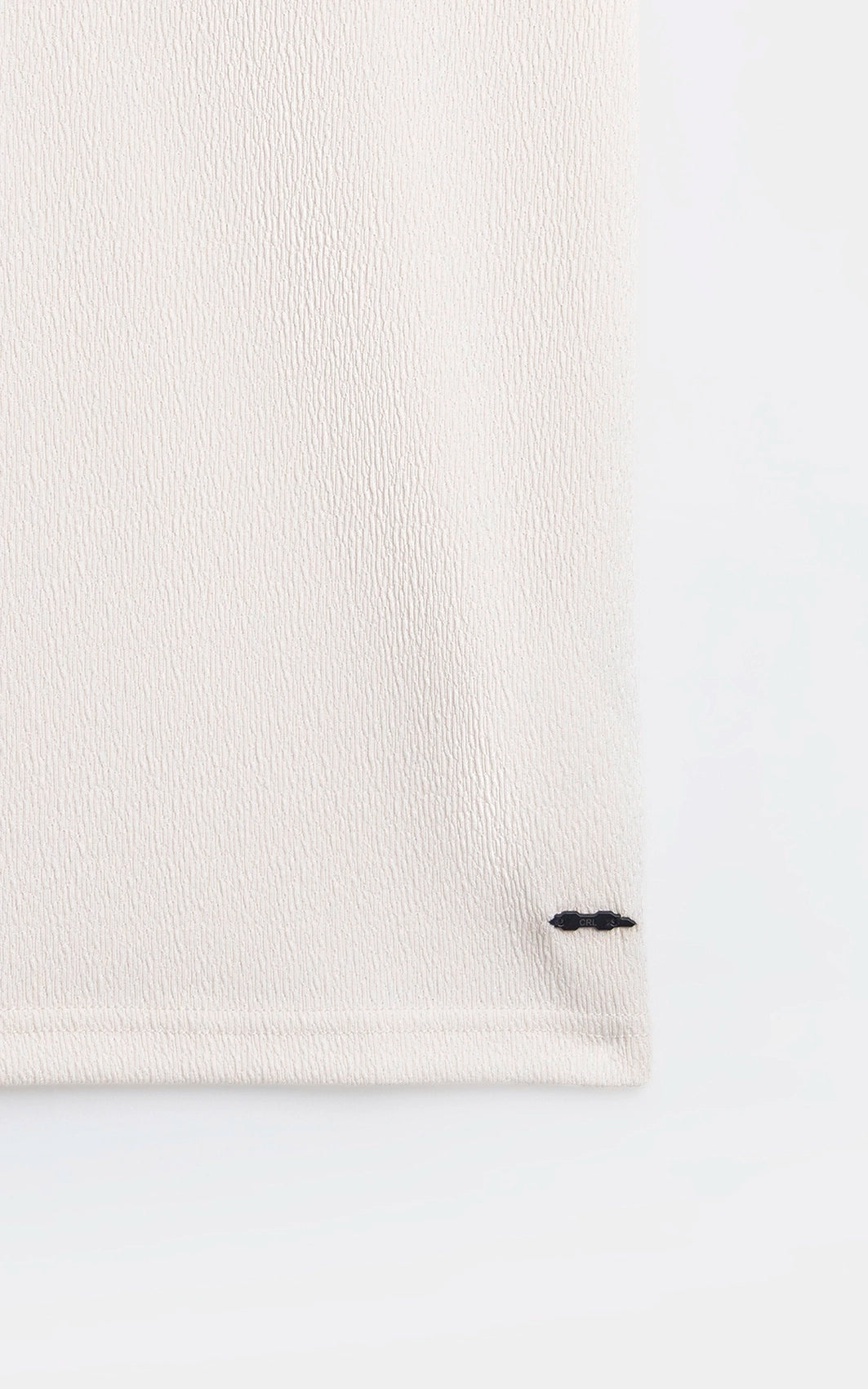 JACQUARD TEXTURED ZIP POLO SHIRT BEIGE