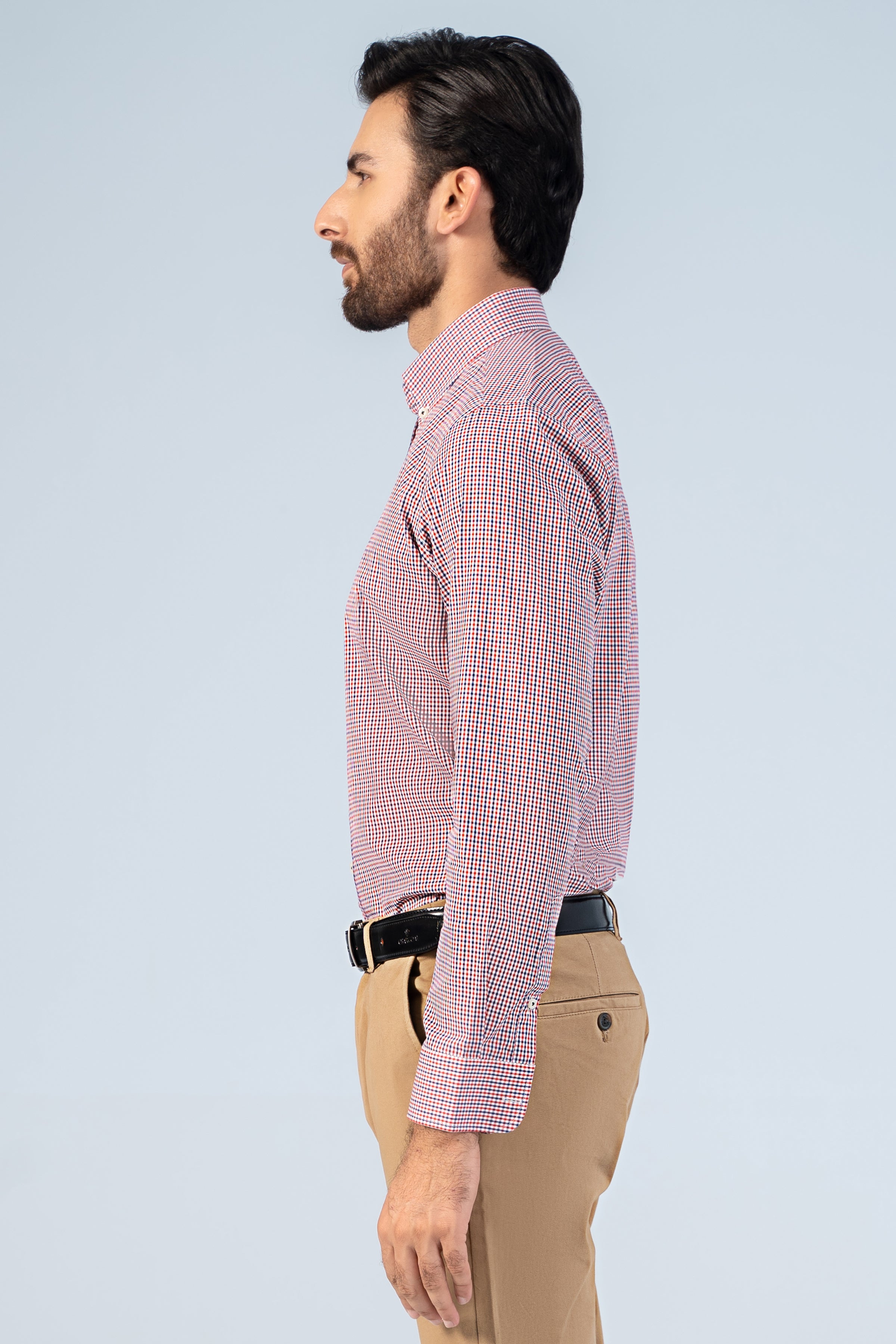 SEMI FORMAL SHIRTS NAVY MAROON CHECK - Charcoal Clothing