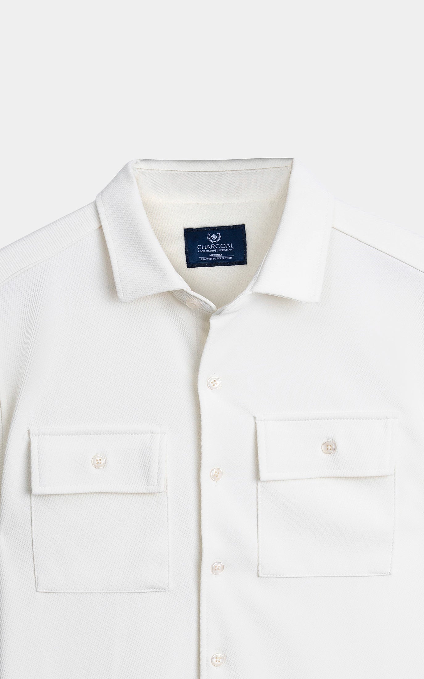 REGULAR COLLAR CASUAL SHIRT OFF WHITE