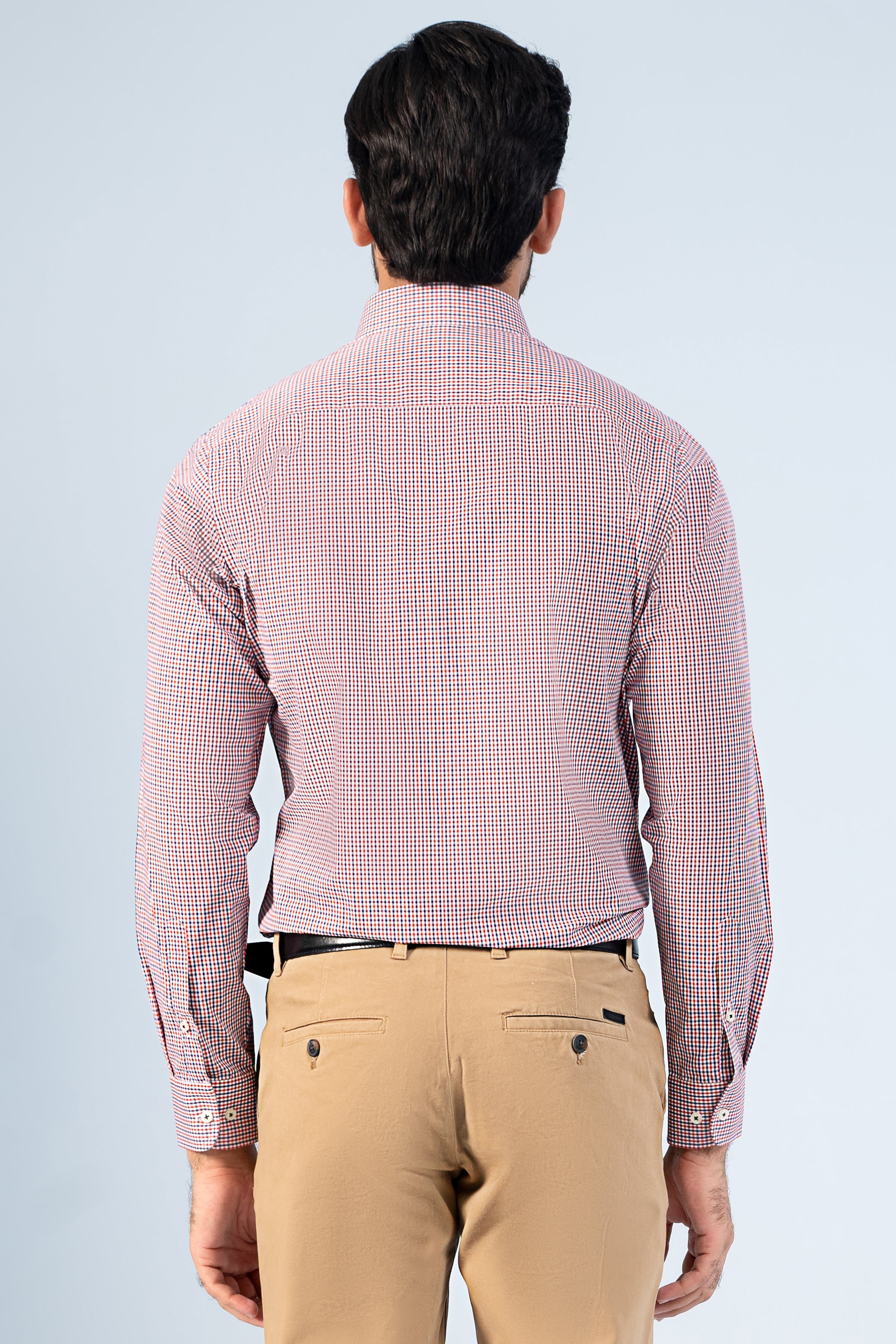 SEMI FORMAL SHIRTS NAVY MAROON CHECK - Charcoal Clothing