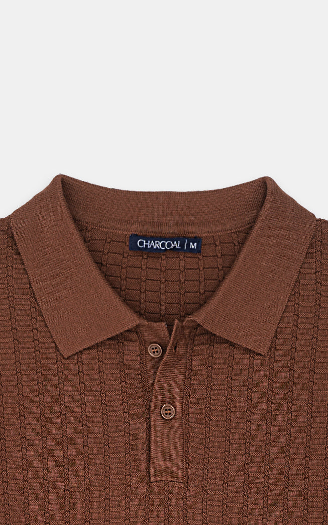 CLASSIC POLO SWEATER BROWN