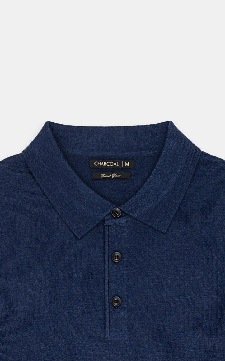 SWEATER WITH COLLAR NAVY
