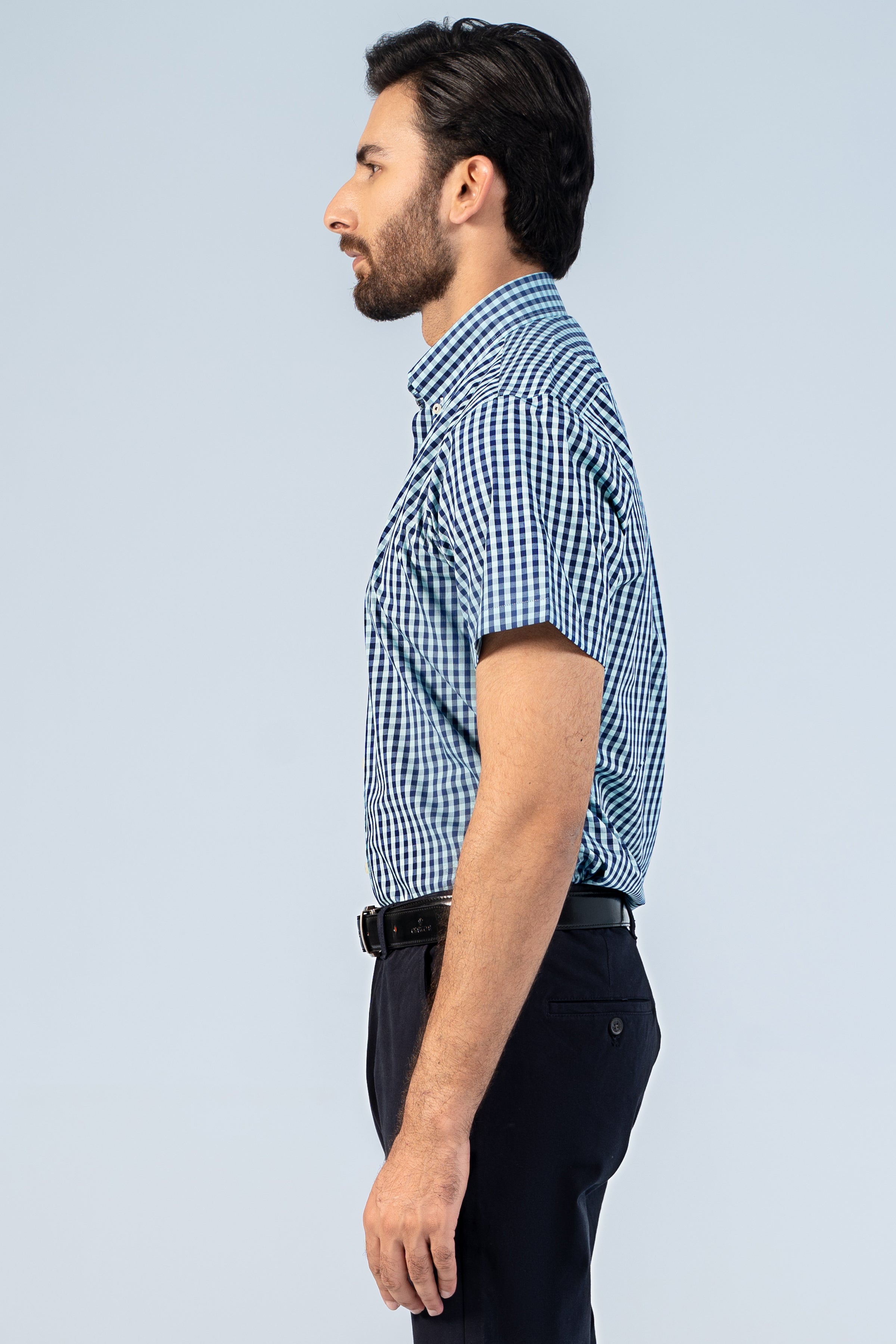 SEMI FORMAL HALF SLEEVE NAVY CHECK