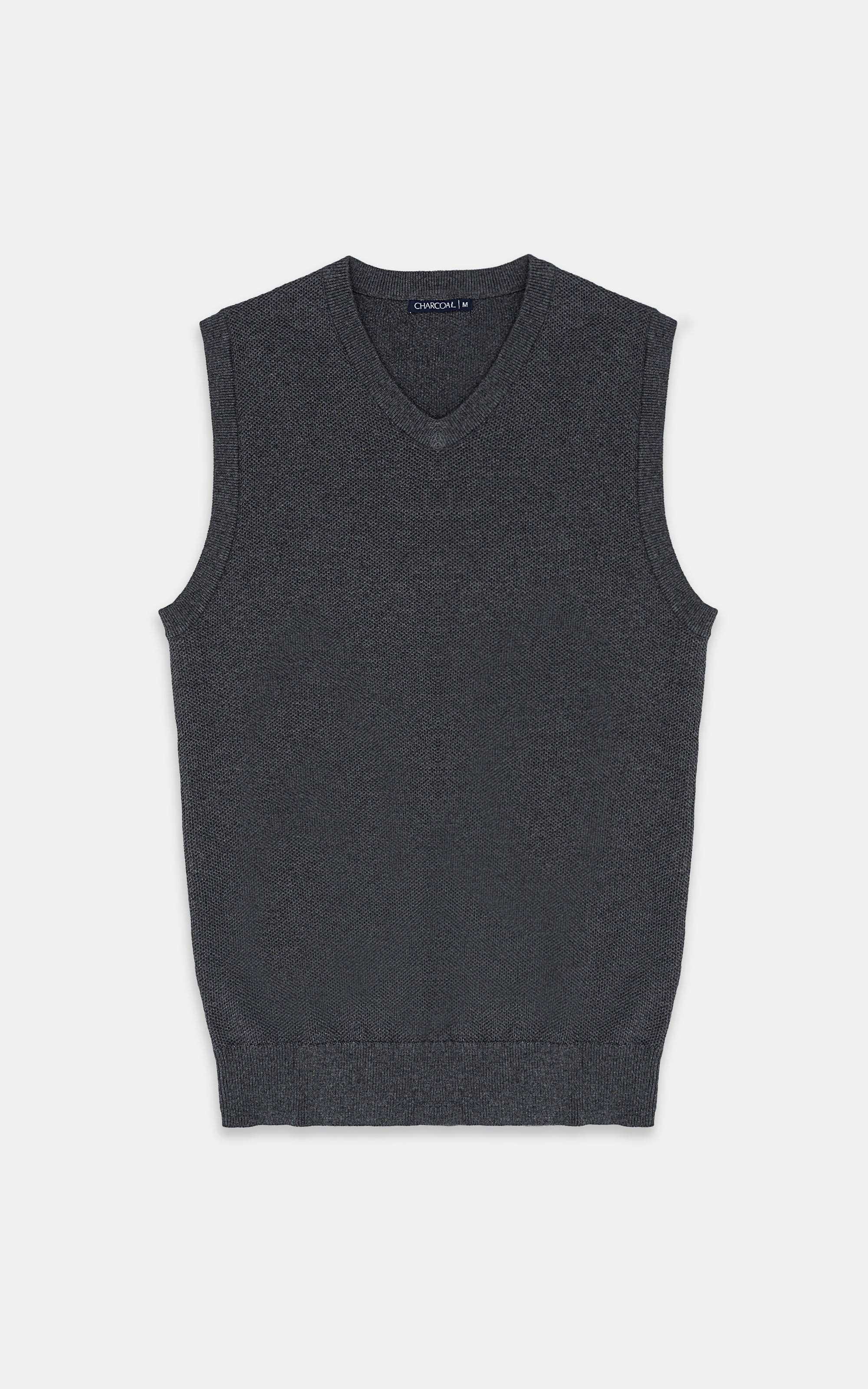 Shop Sweater v Neck Sleeveless Grey for Men Online - Main Image