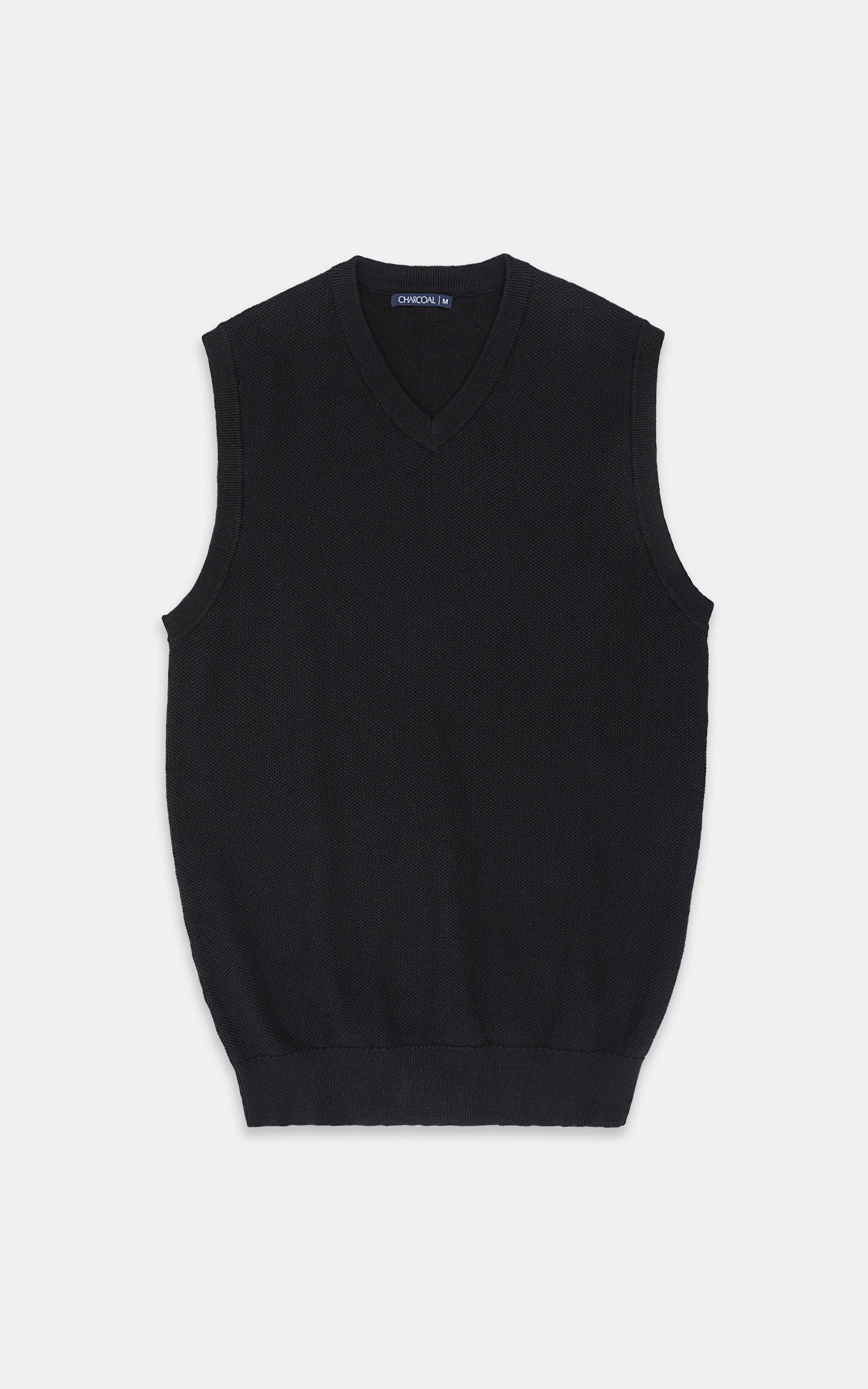 Shop Sweater v Neck Sleeveless Black for Men Online