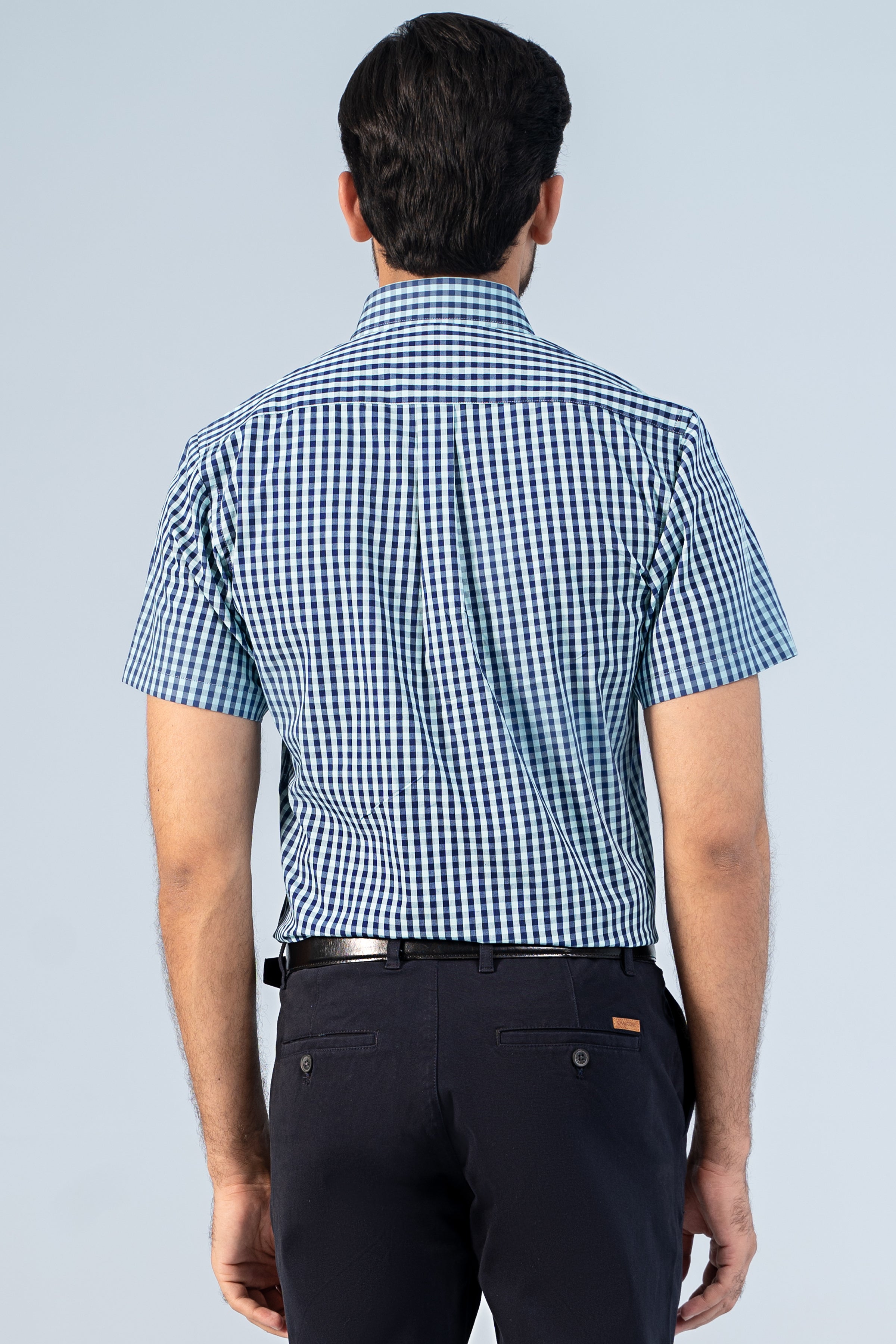 SEMI FORMAL HALF SLEEVE NAVY CHECK