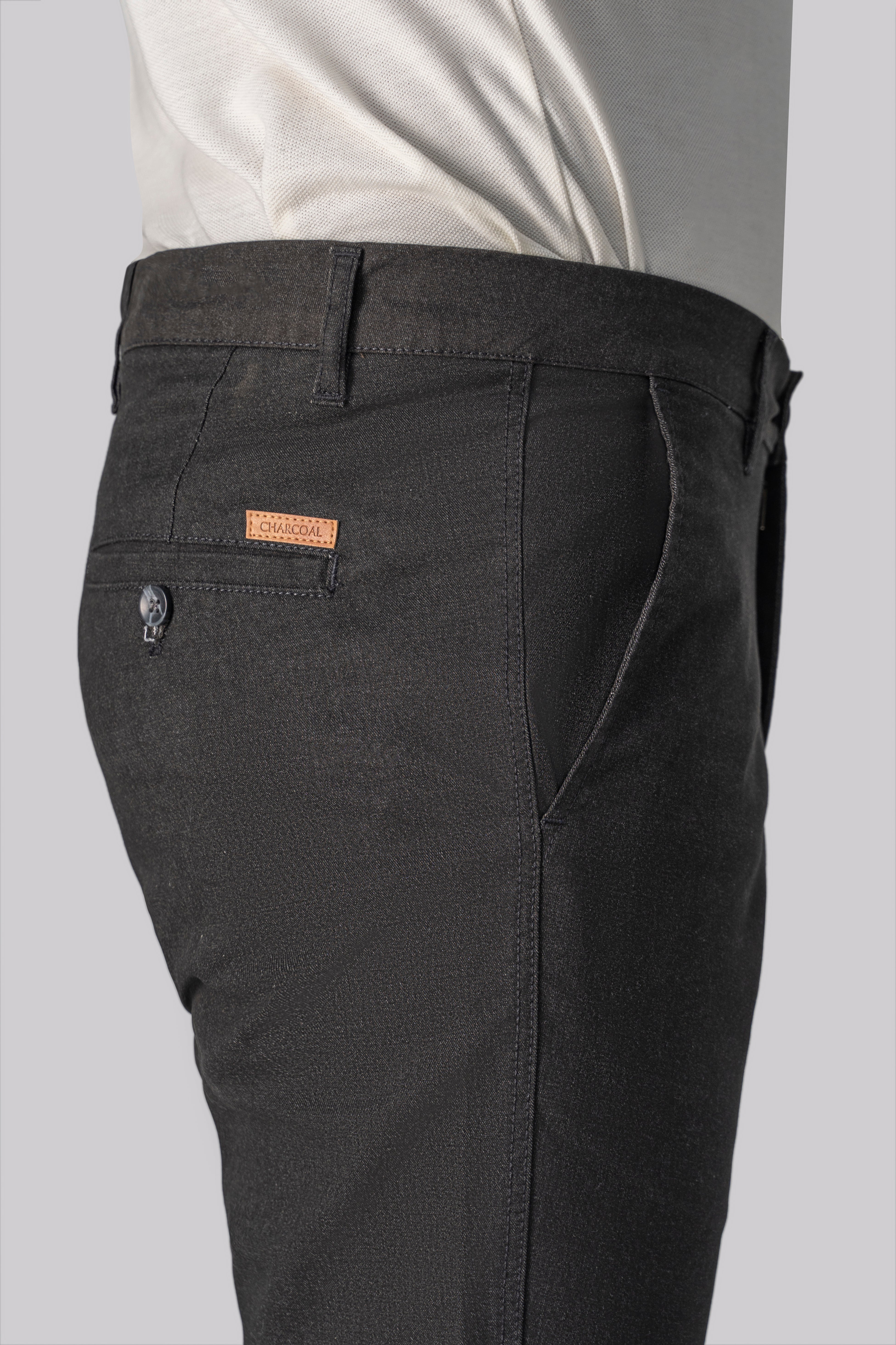 COLORED DENIM SMART FIT CASUAL PANT BLACK