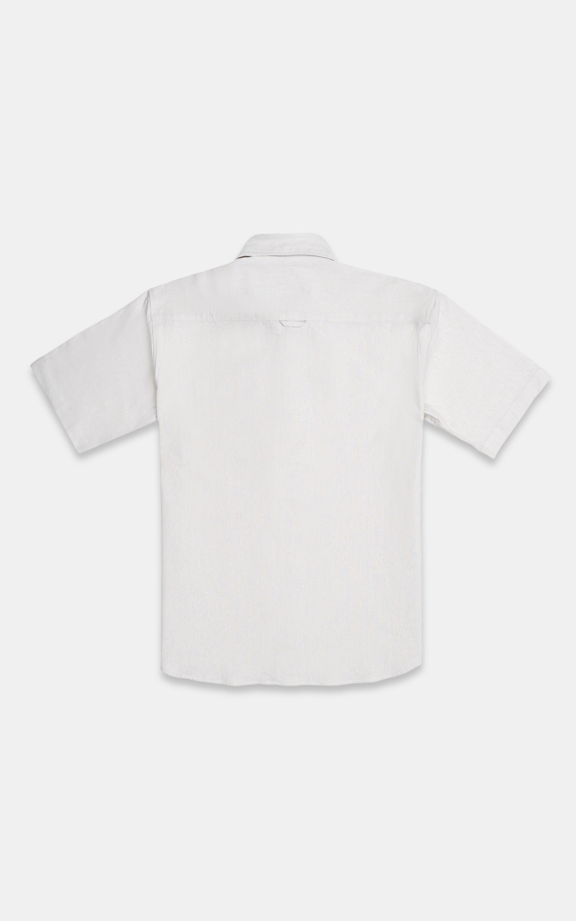Drop Shoulder Linen Casual Shirt Off white