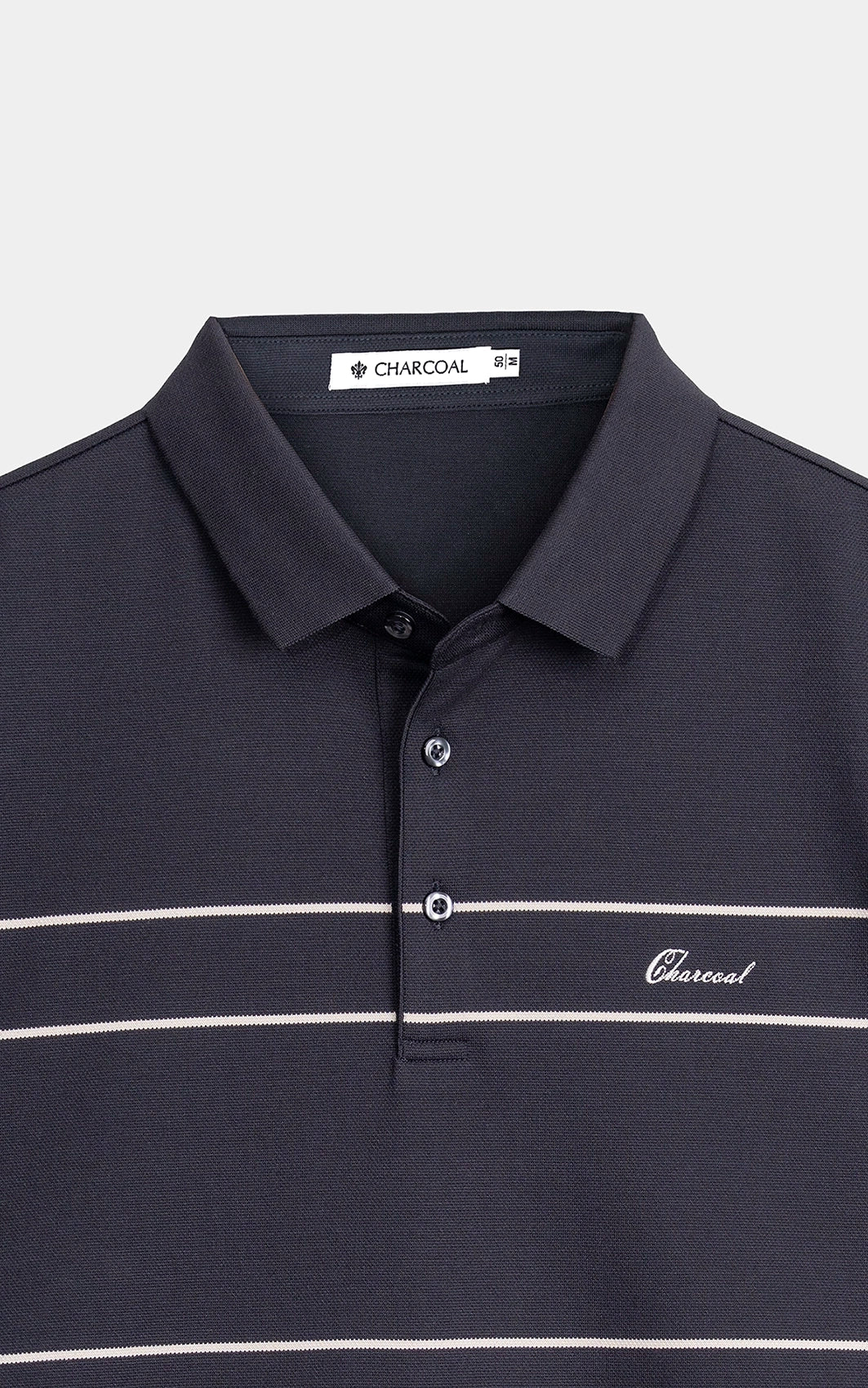 SMART FIT CLASSIC PREMIUM STRIPED POLO SHIRT DARK GREY