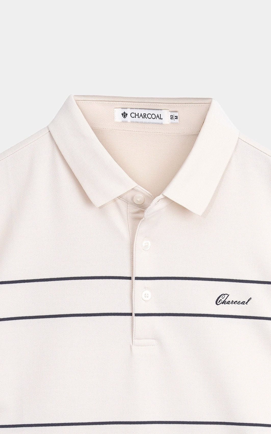 SMART FIT CLASSIC PREMIUM STRIPED POLO SHIRT BEIGE