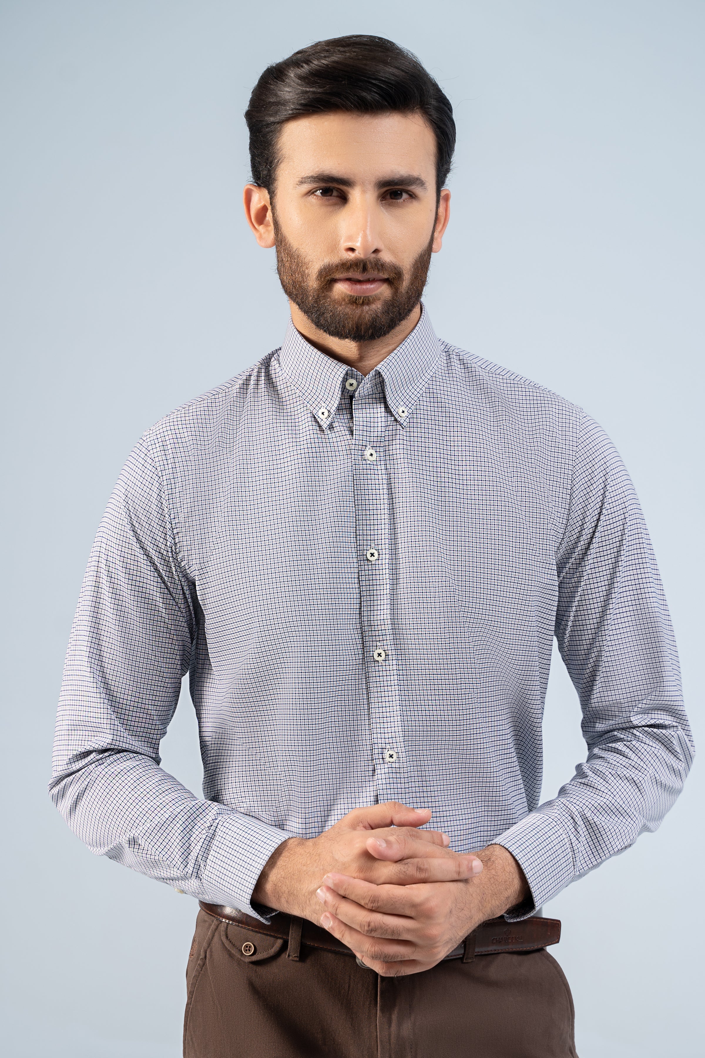 SEMI FORMAL SHIRTS BLUSIH GREY - Charcoal Clothing