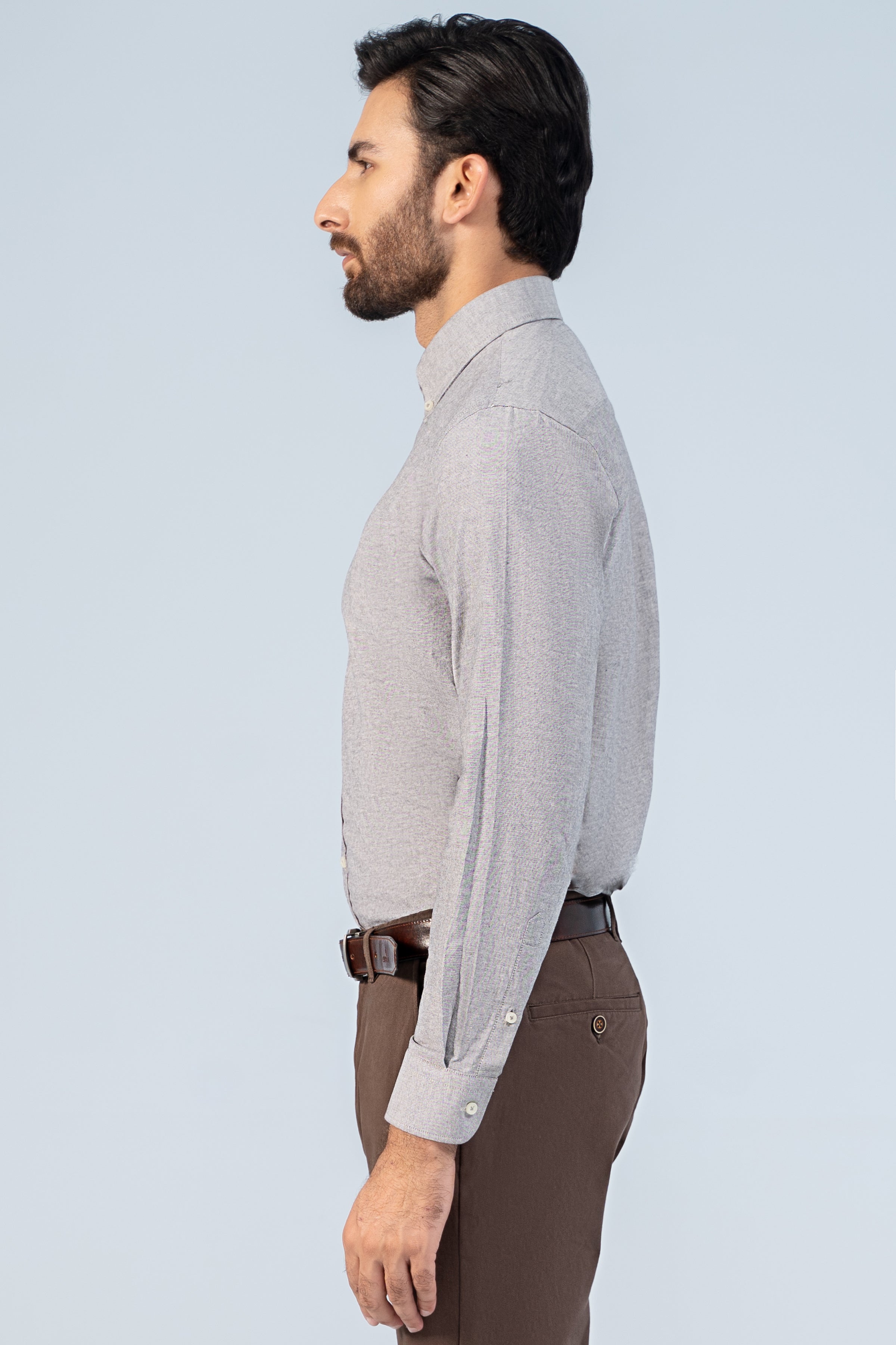 SEMI CASUAL SHIRT GREY - Charcoal Clothing