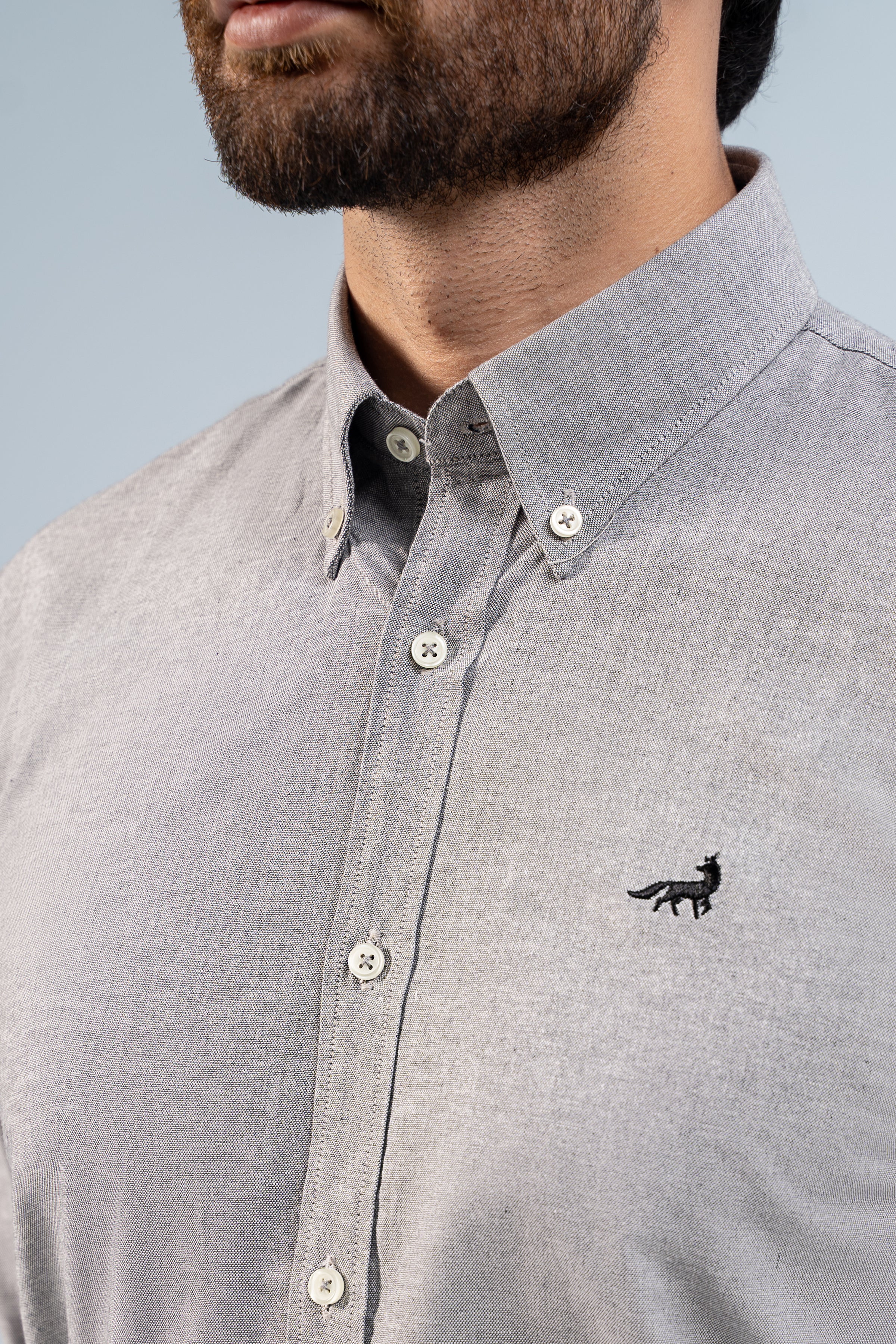 SEMI CASUAL SHIRT GREY - Charcoal Clothing