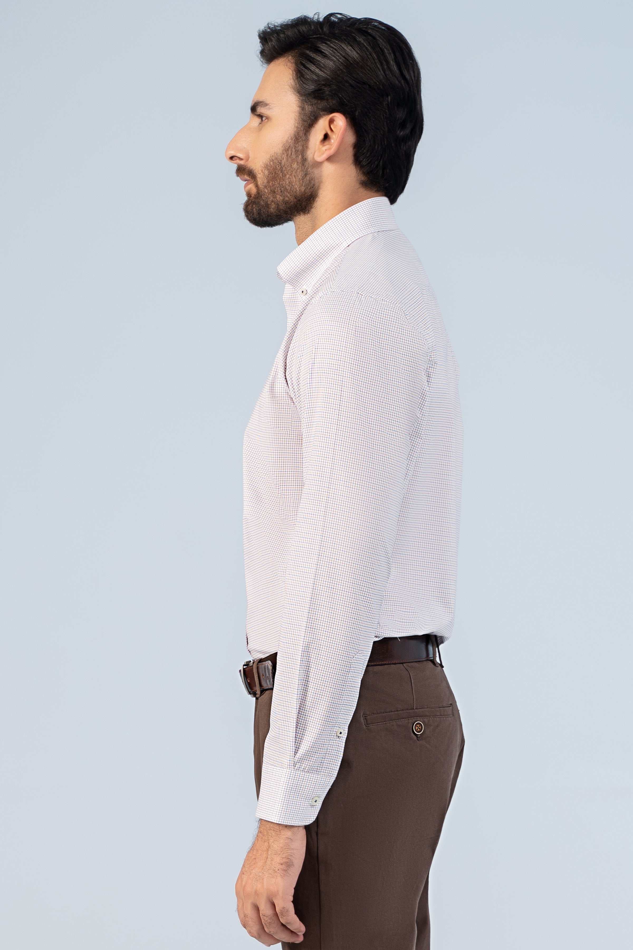 SEMI FORMAL SHIRTS OFF WHITE CHECK - Charcoal Clothing