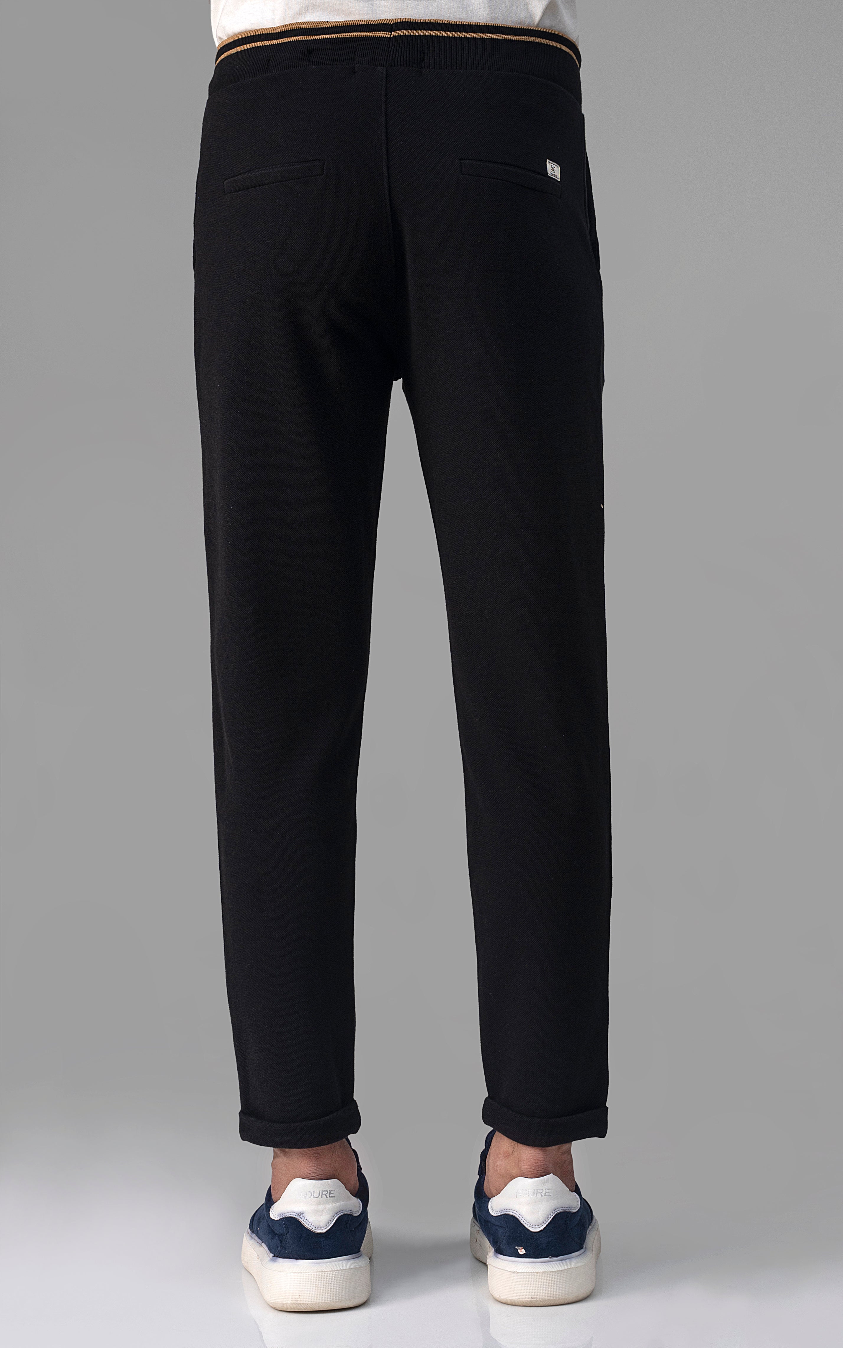 PIQUE TERRY TROUSER BLACK