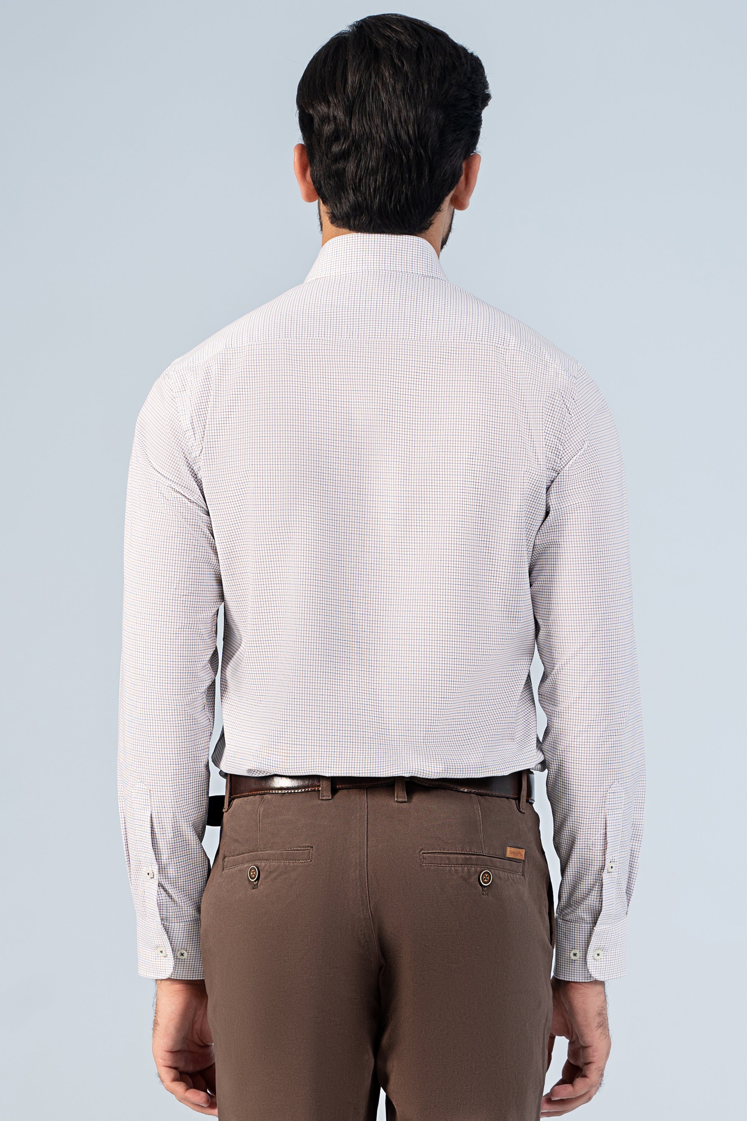 SEMI FORMAL SHIRTS OFF WHITE CHECK - Charcoal Clothing