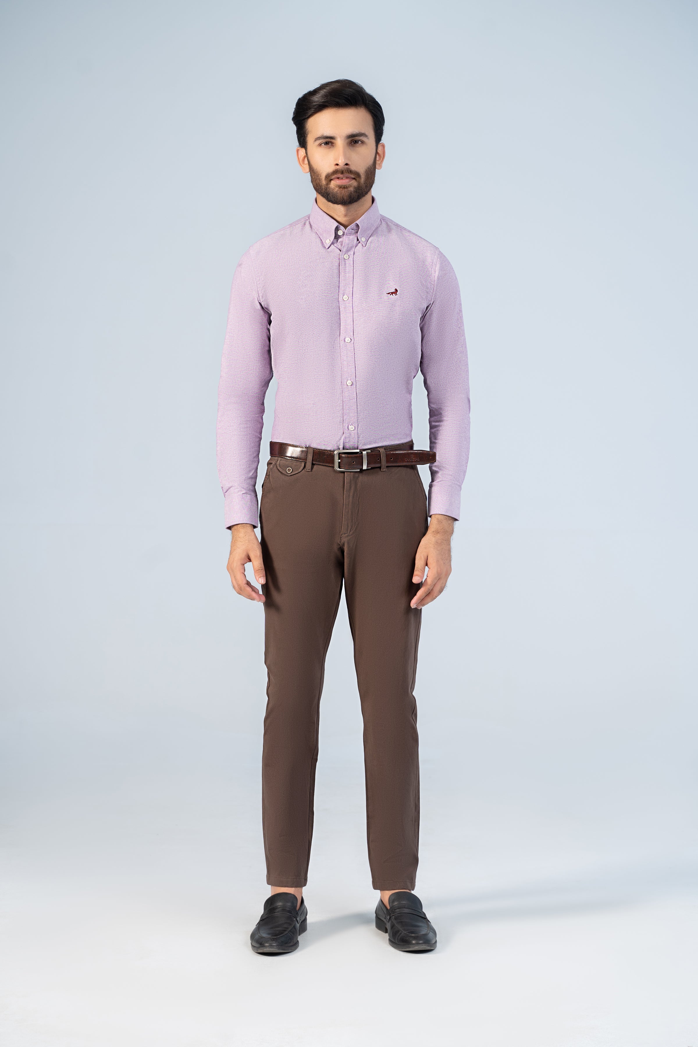 SEMI CASUAL SHIRT PURPLE - Charcoal Clothing