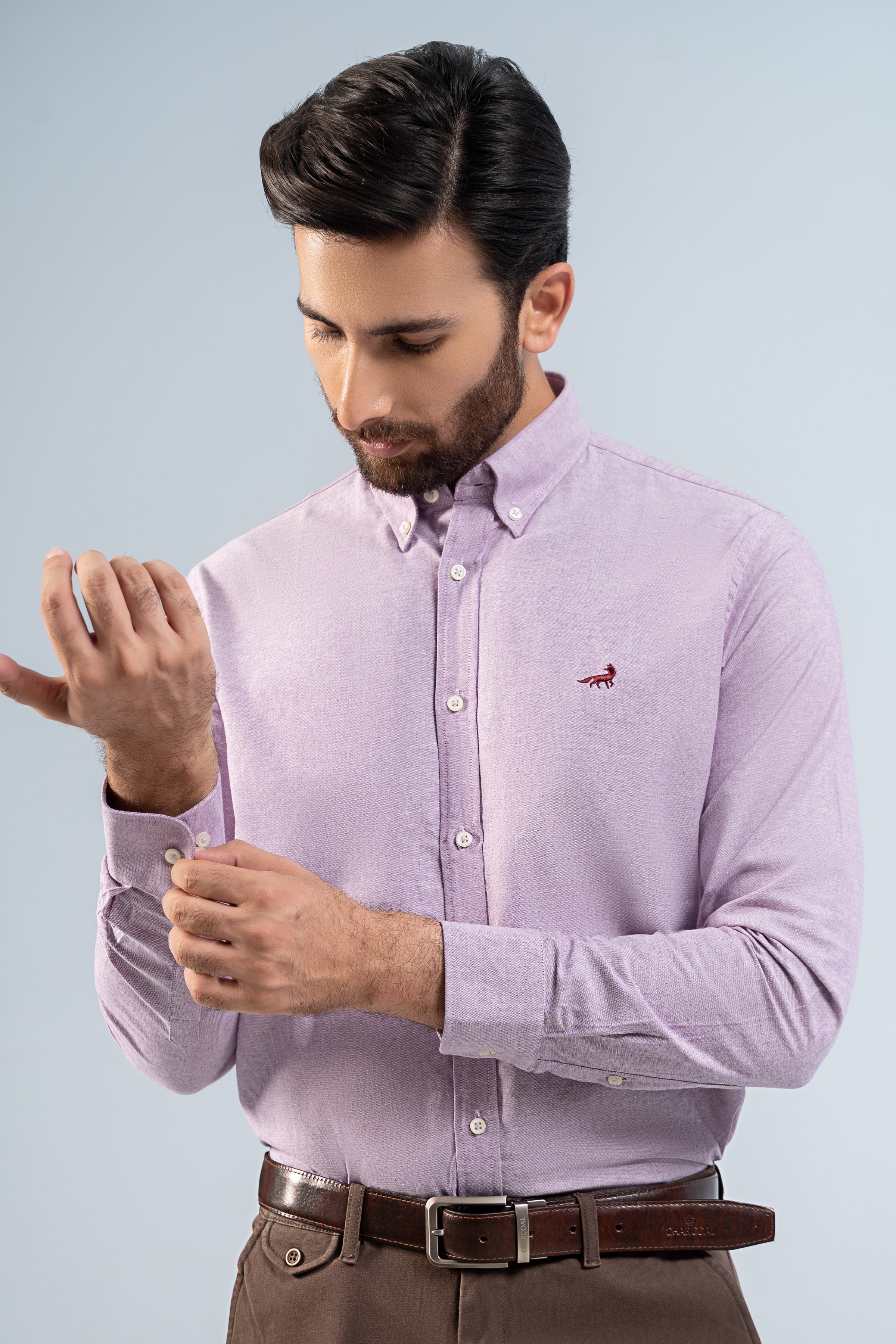 SEMI CASUAL SHIRT PURPLE - Charcoal Clothing