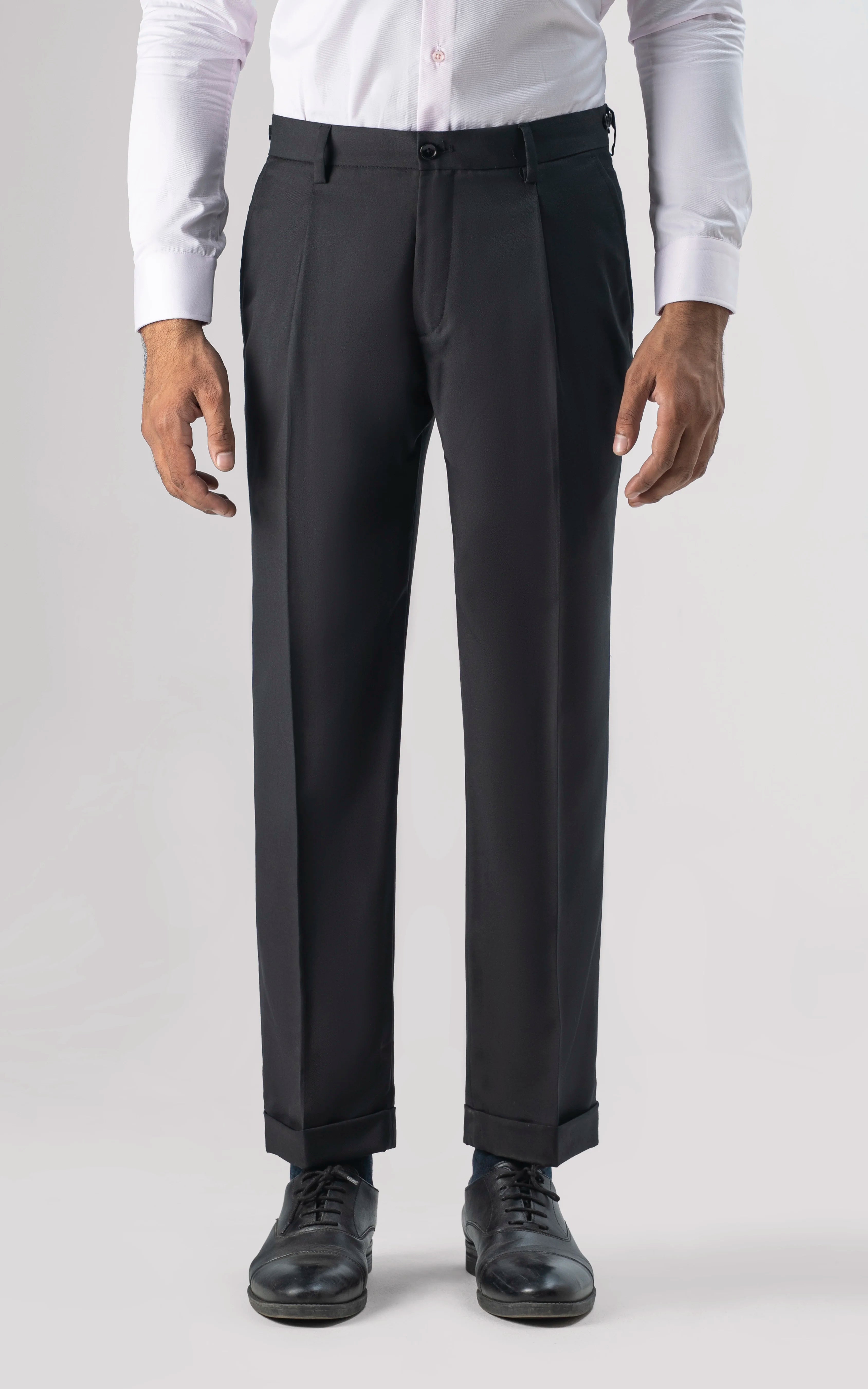 Adjustable Pleated Pant Charcoal