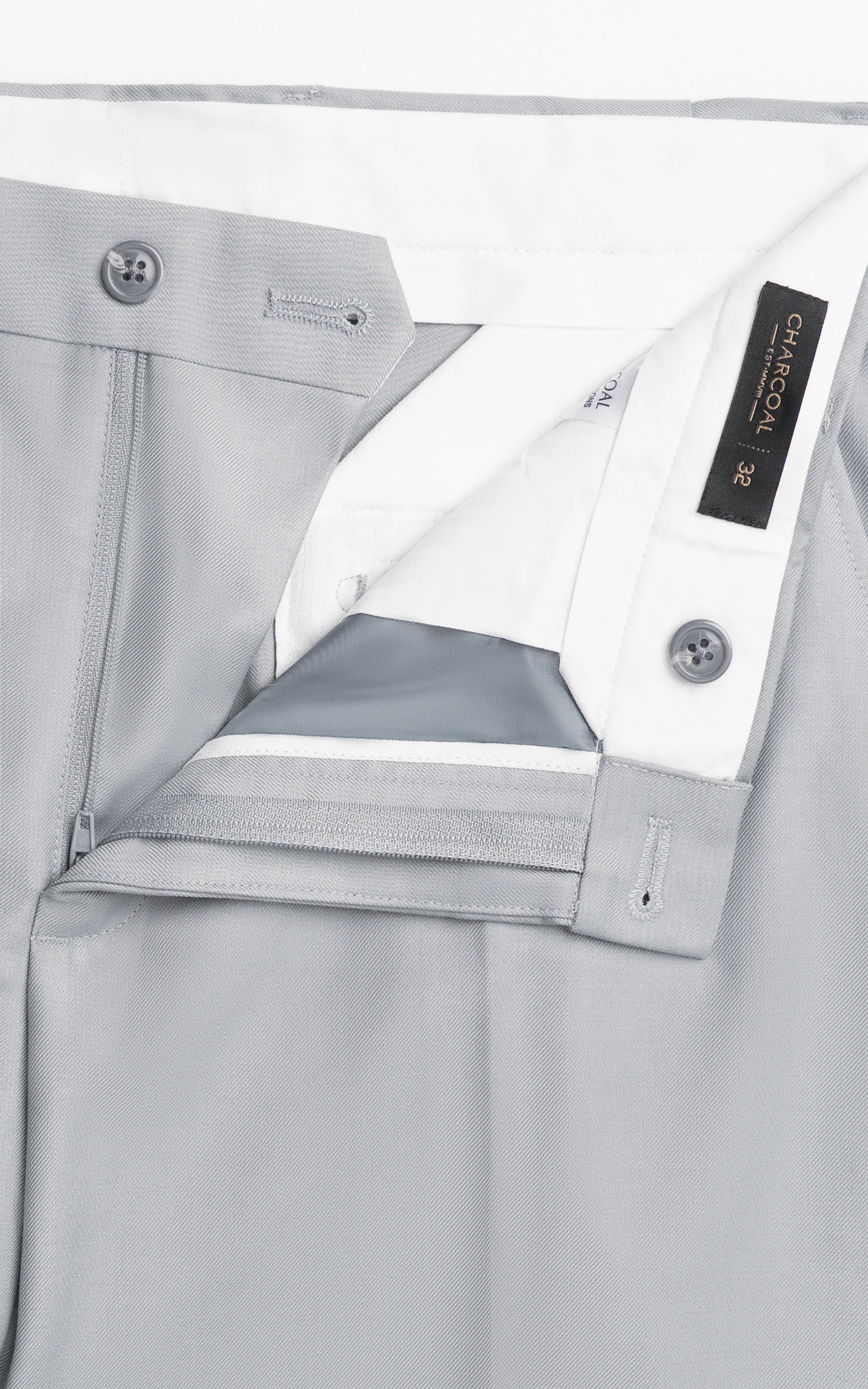 Adjustable Waist Dress Pant Light Grey