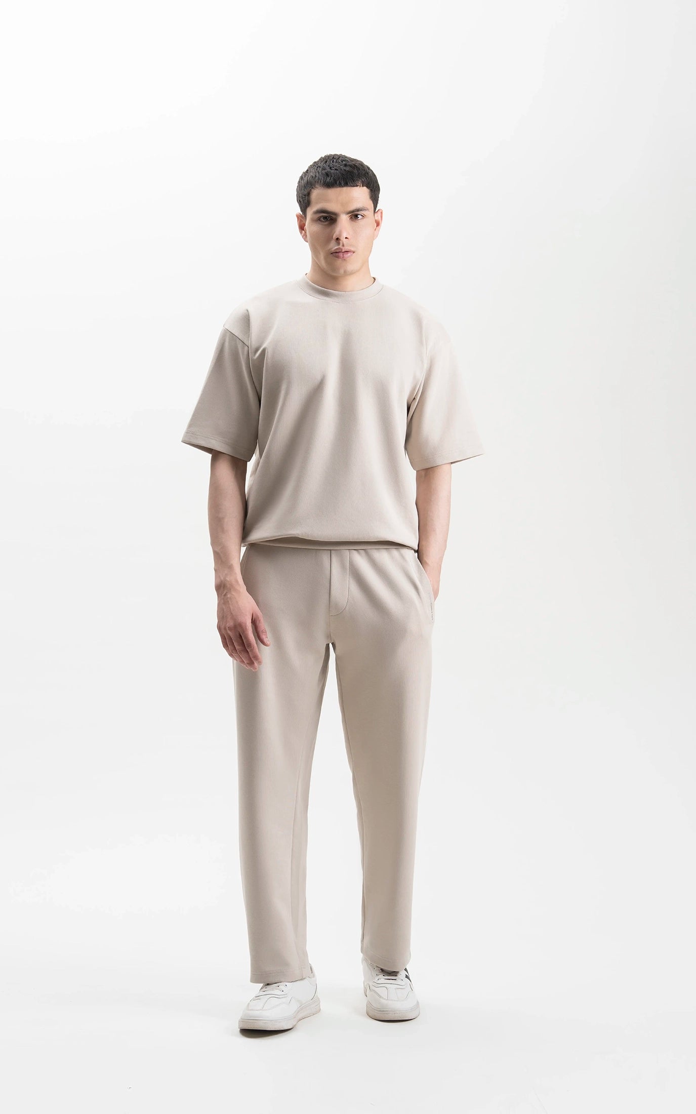 OVERSIZED SCUBA T-SHIRT BEIGE