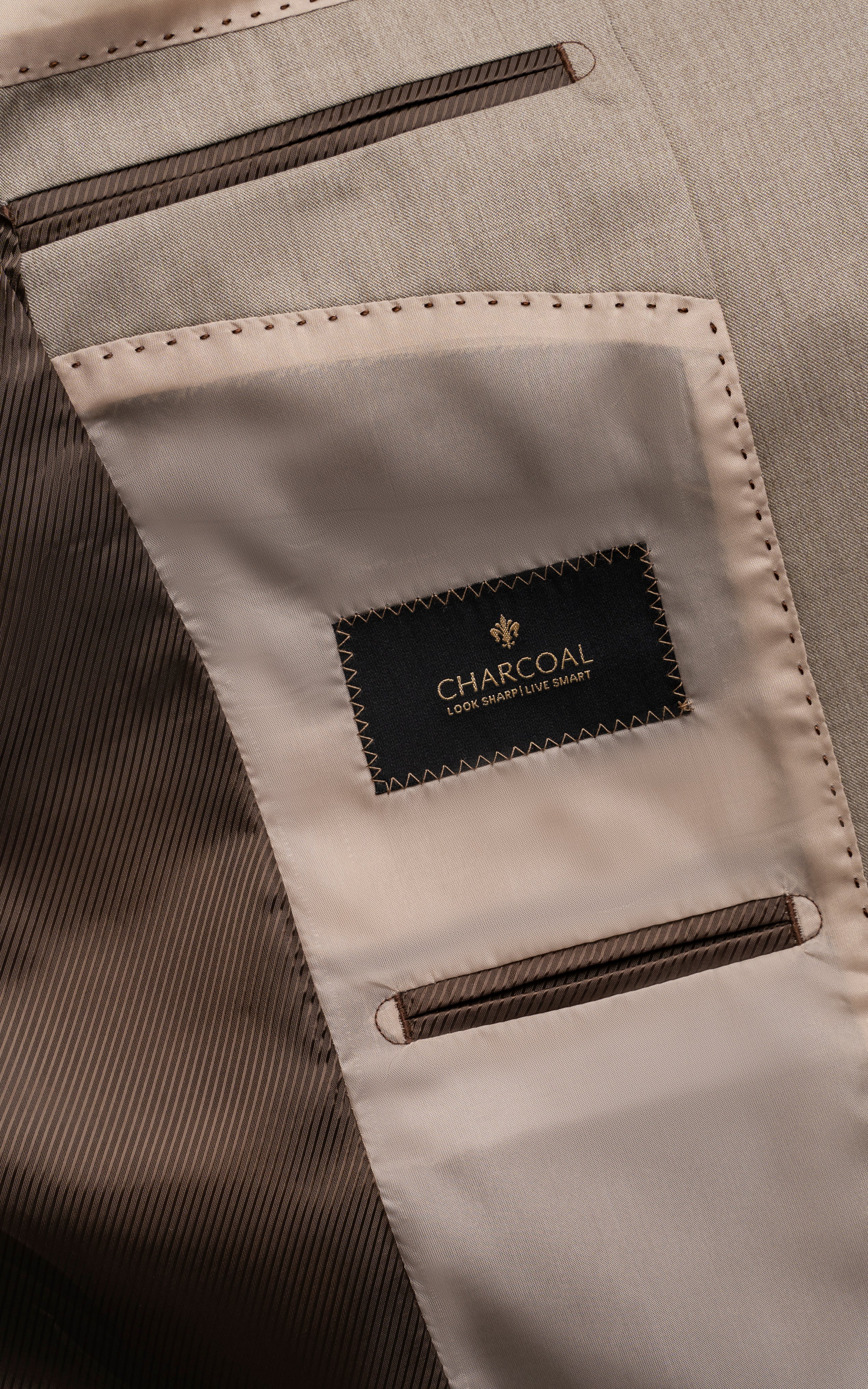 SLIM FIT 2 PIECE SUIT LIGHT KHAKI